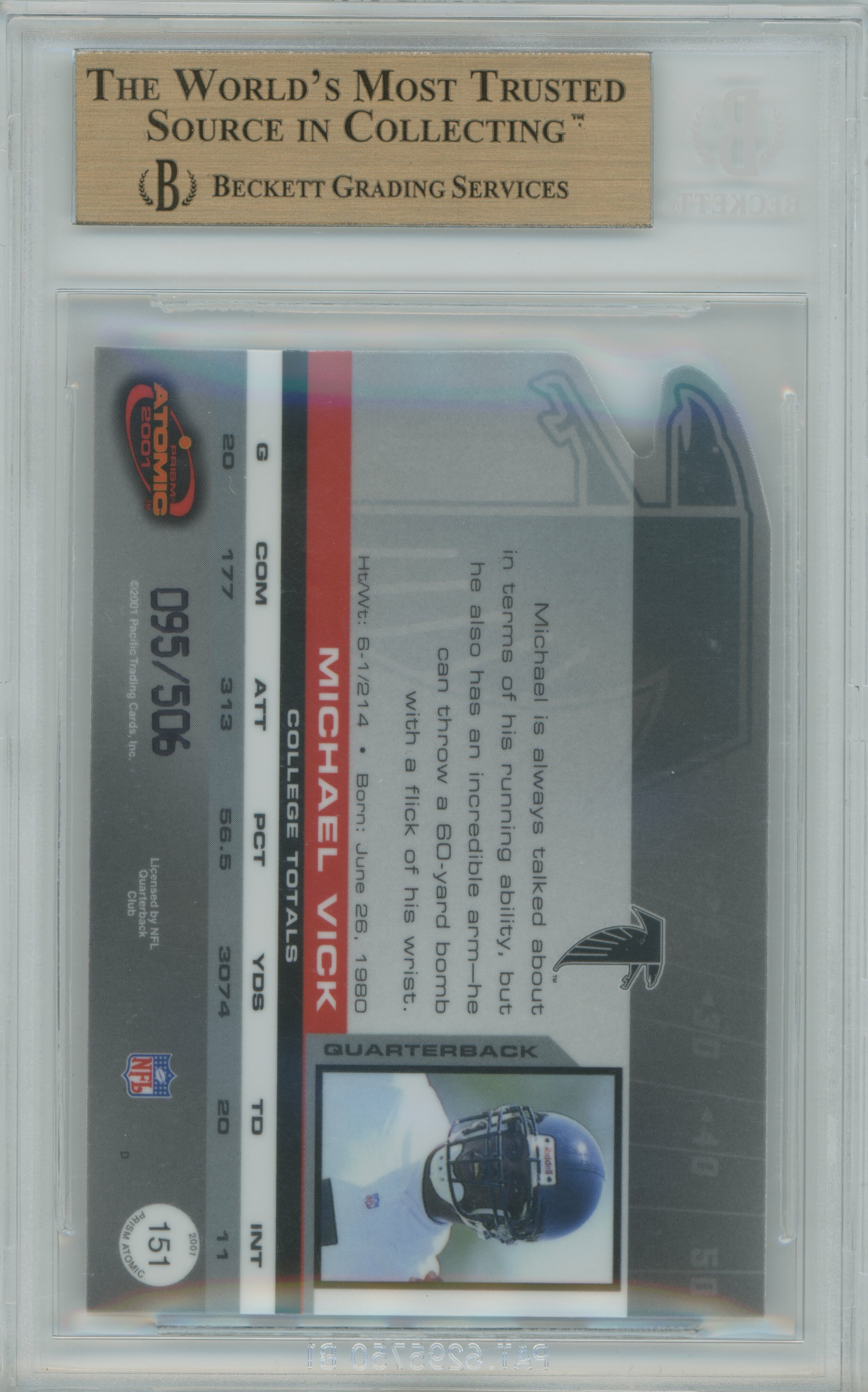 2001 Prism Atomic RC Michael Vick BGS 9.5