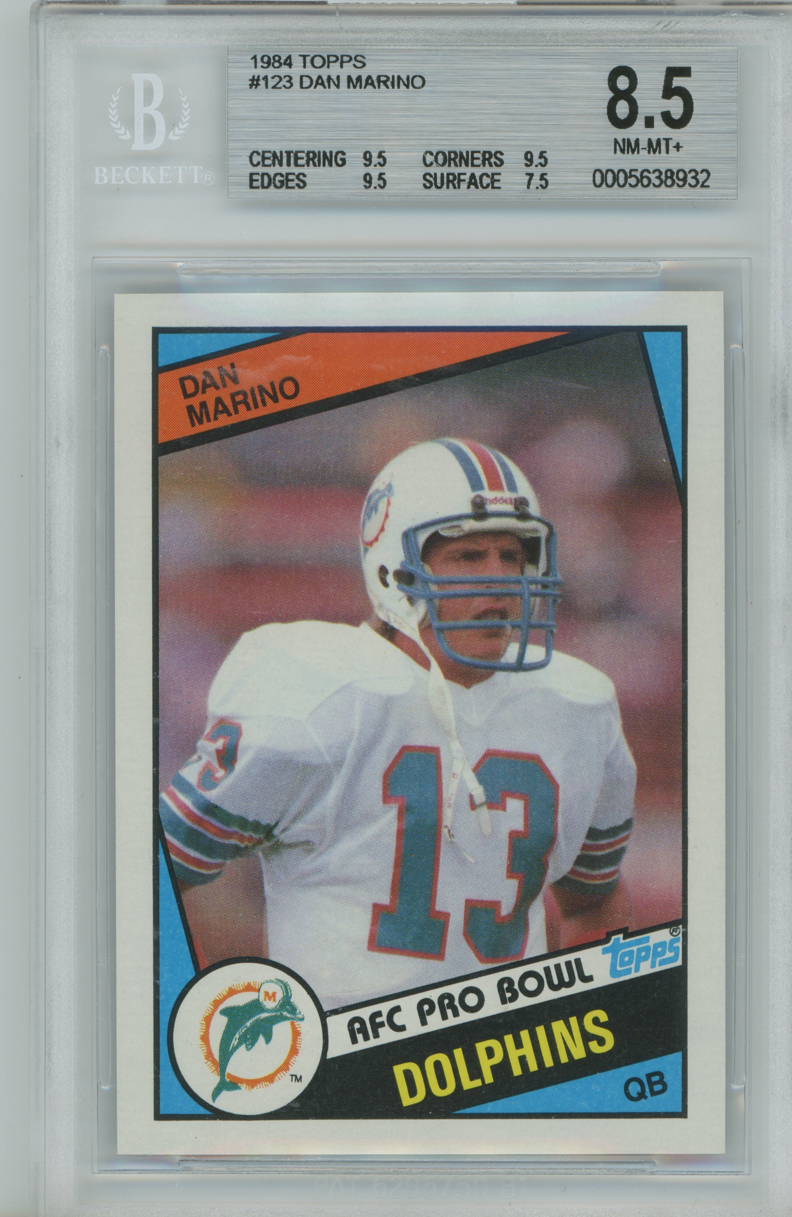 1984 Topps Dan Marino BGS 8.5