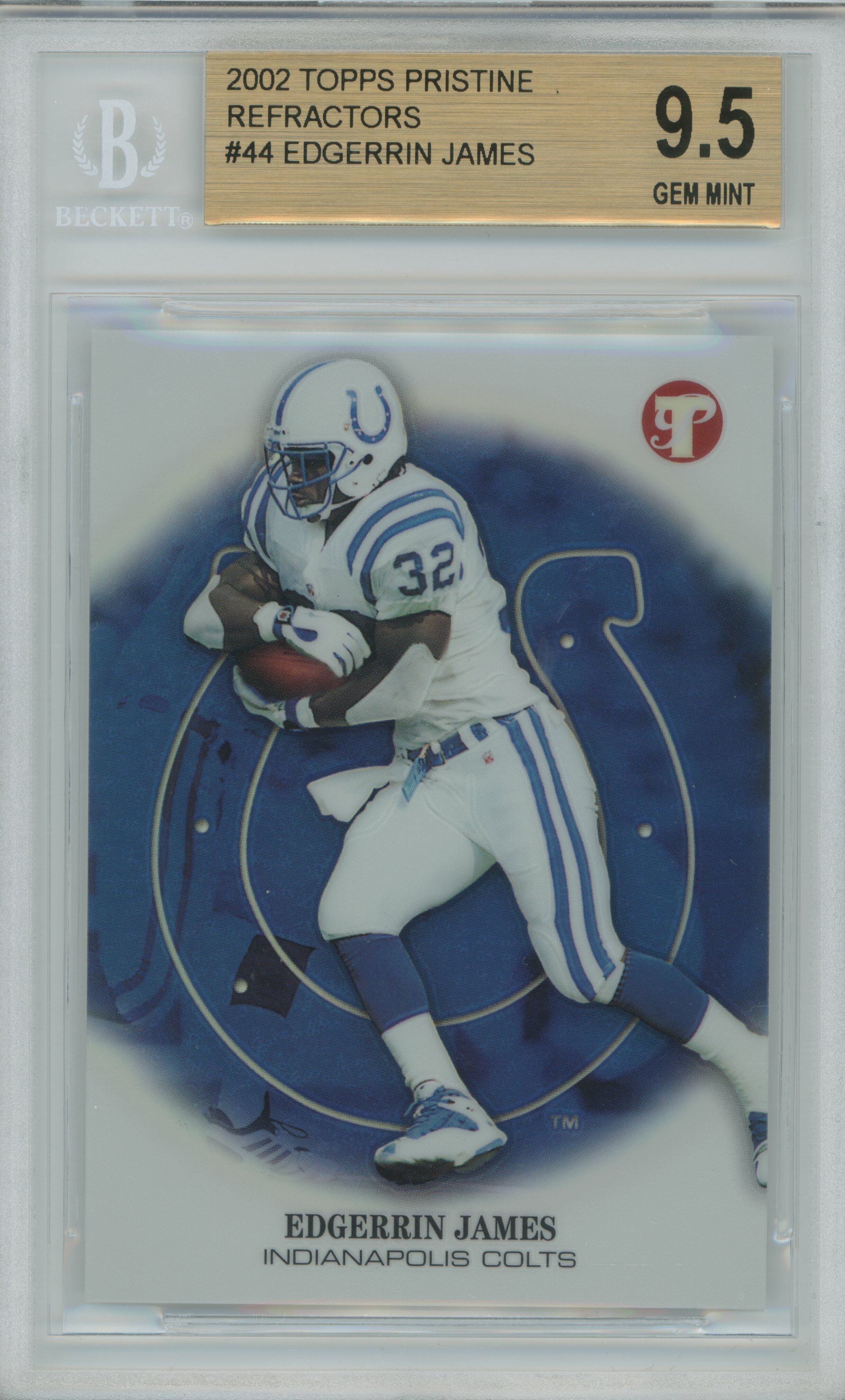 2002 Pristine Refractor Edgerrin James BGS 9.5