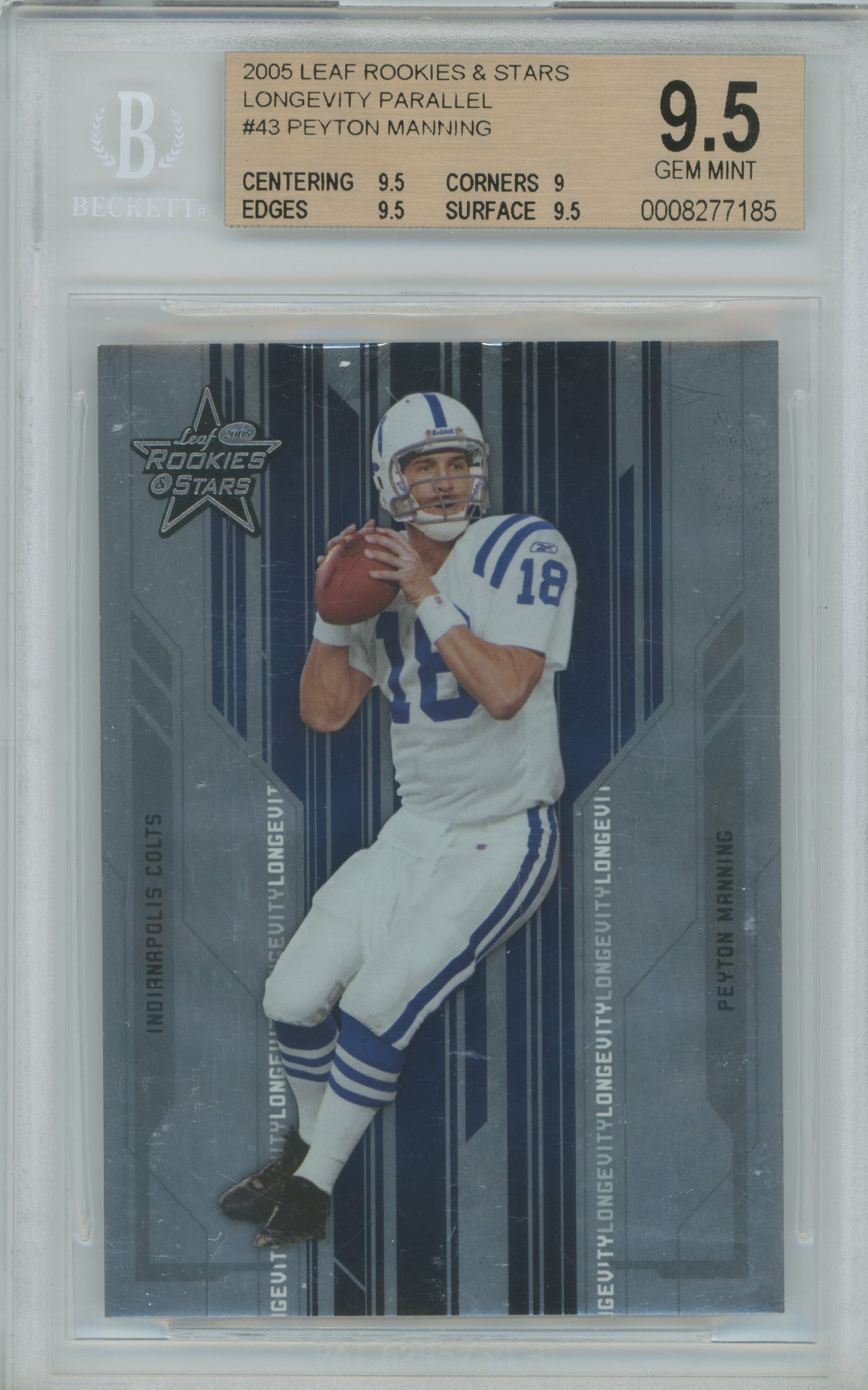 2005 Rookies & Stars Longevity Parallel Peyton Manning BGS 9.5