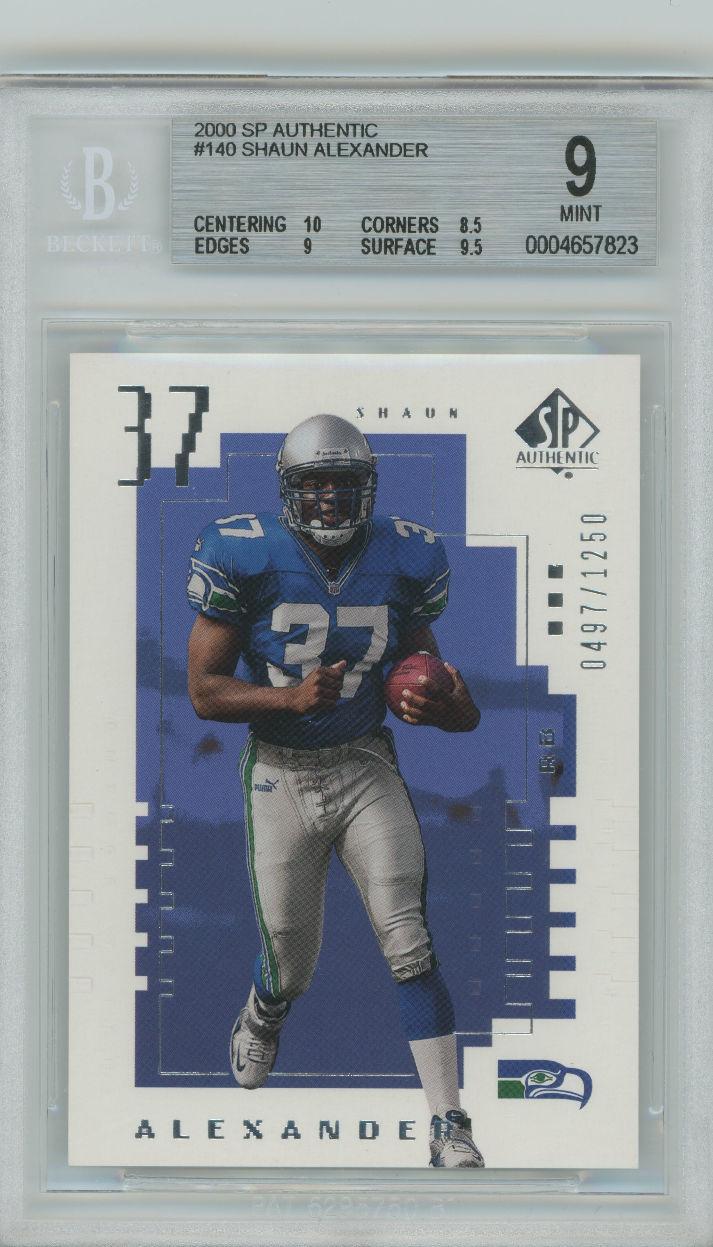 2000 SP Authentic Shaun Alexander BGS 9