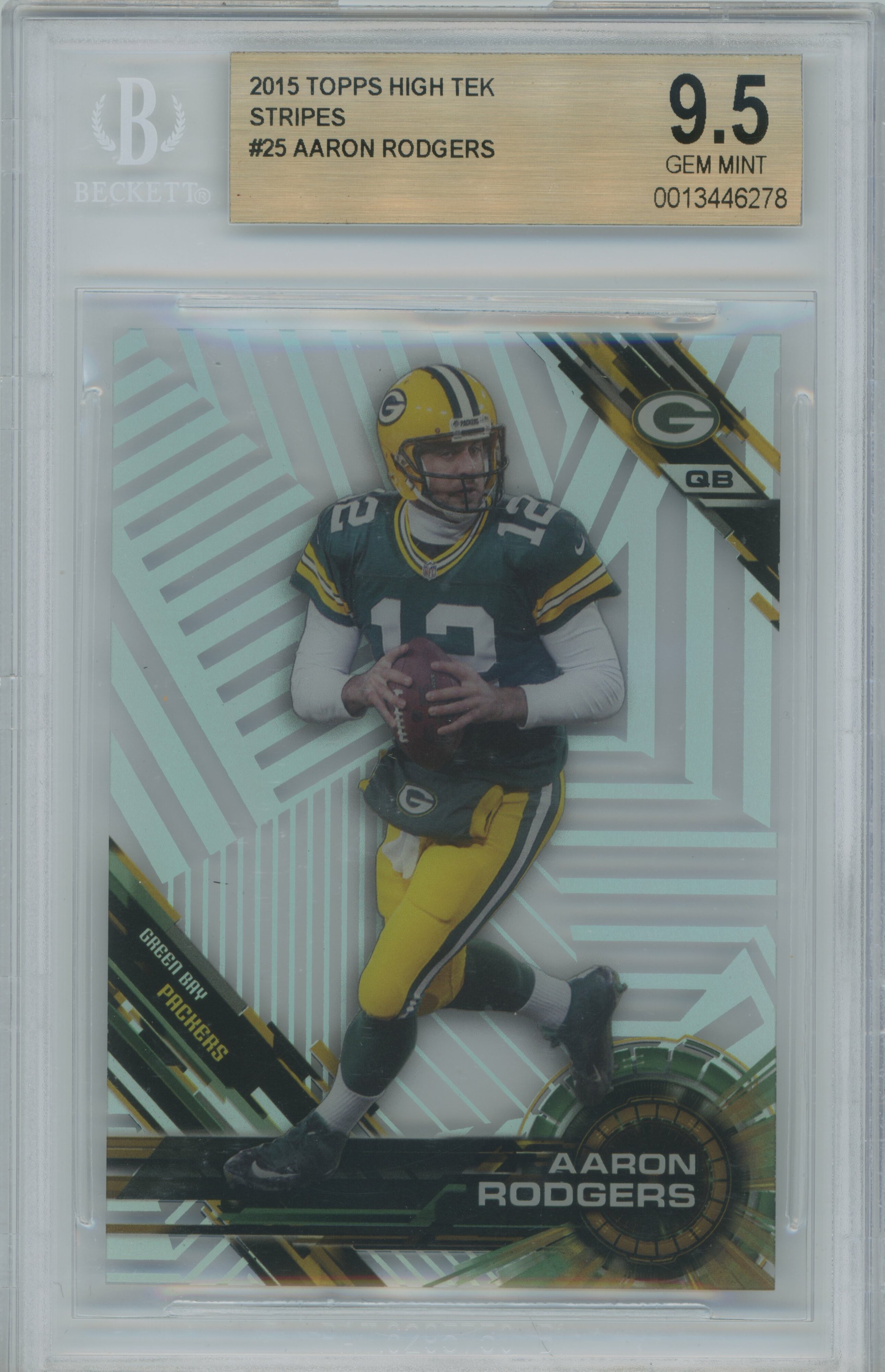 2015 High Tek Stripes Aaron Rodgers BGS 9.5