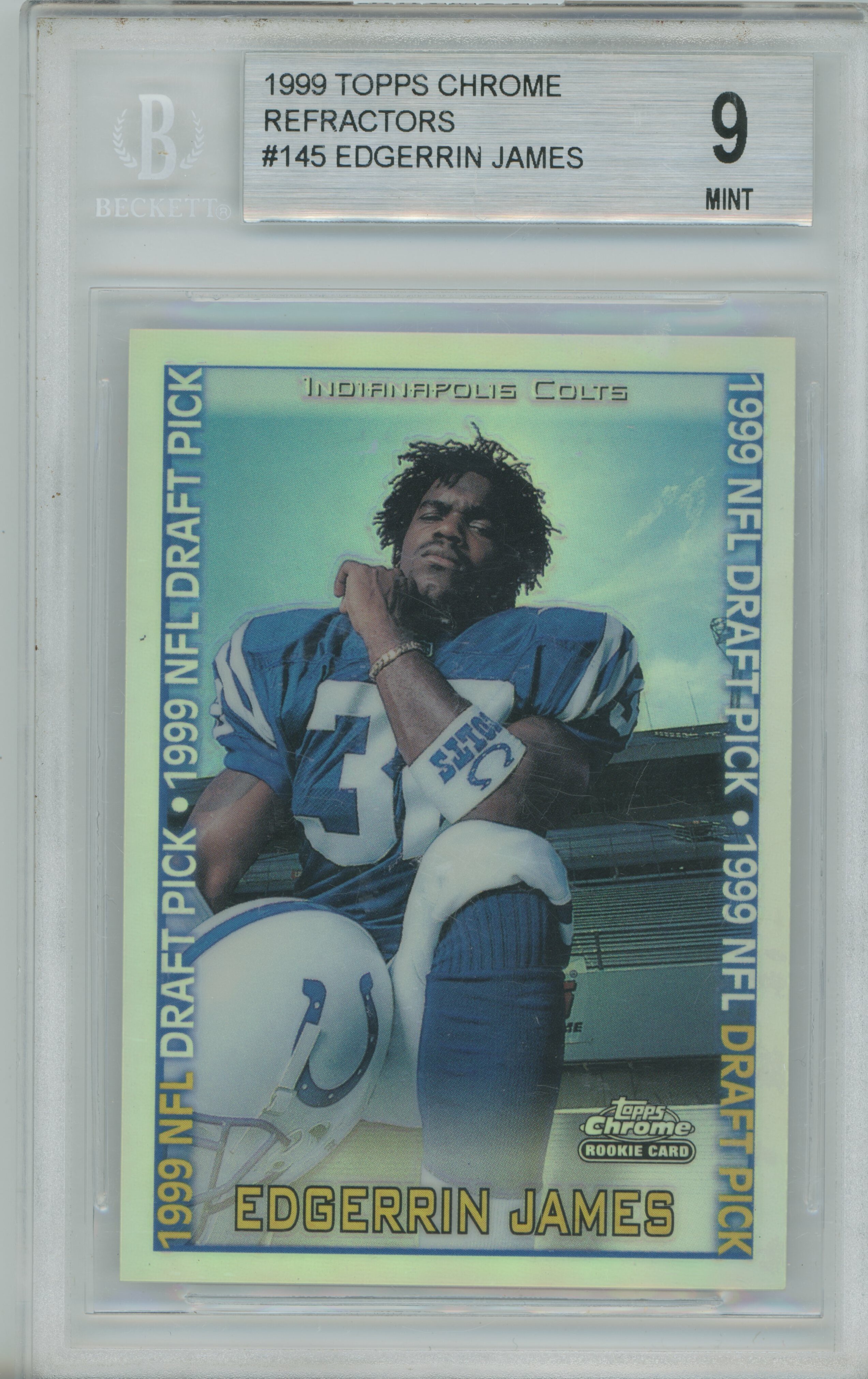 1999 Topps Chrome Refractor Edgerrin James BGS 9