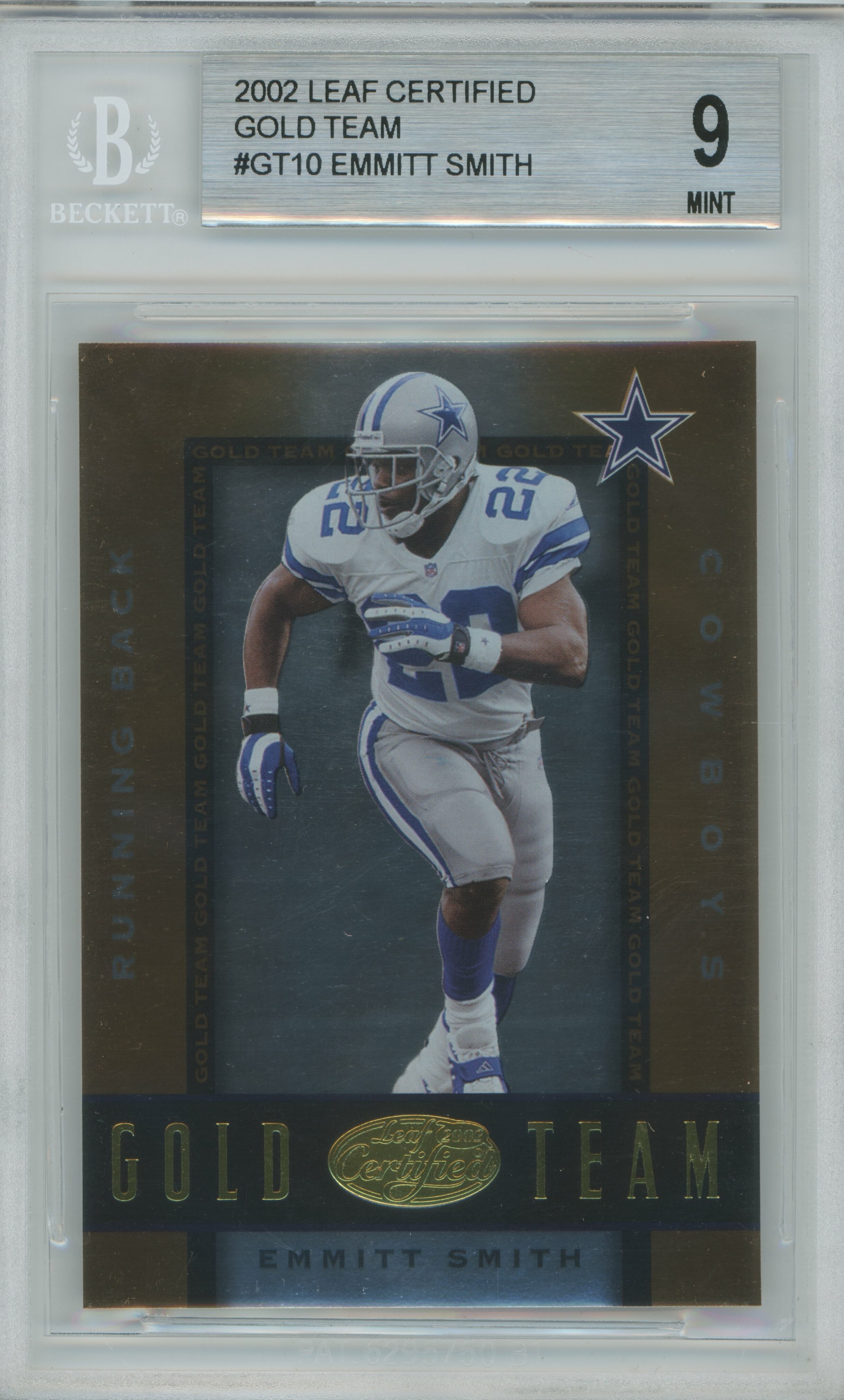 2002 Certified Gold Team Emmitt Smith BGS 9