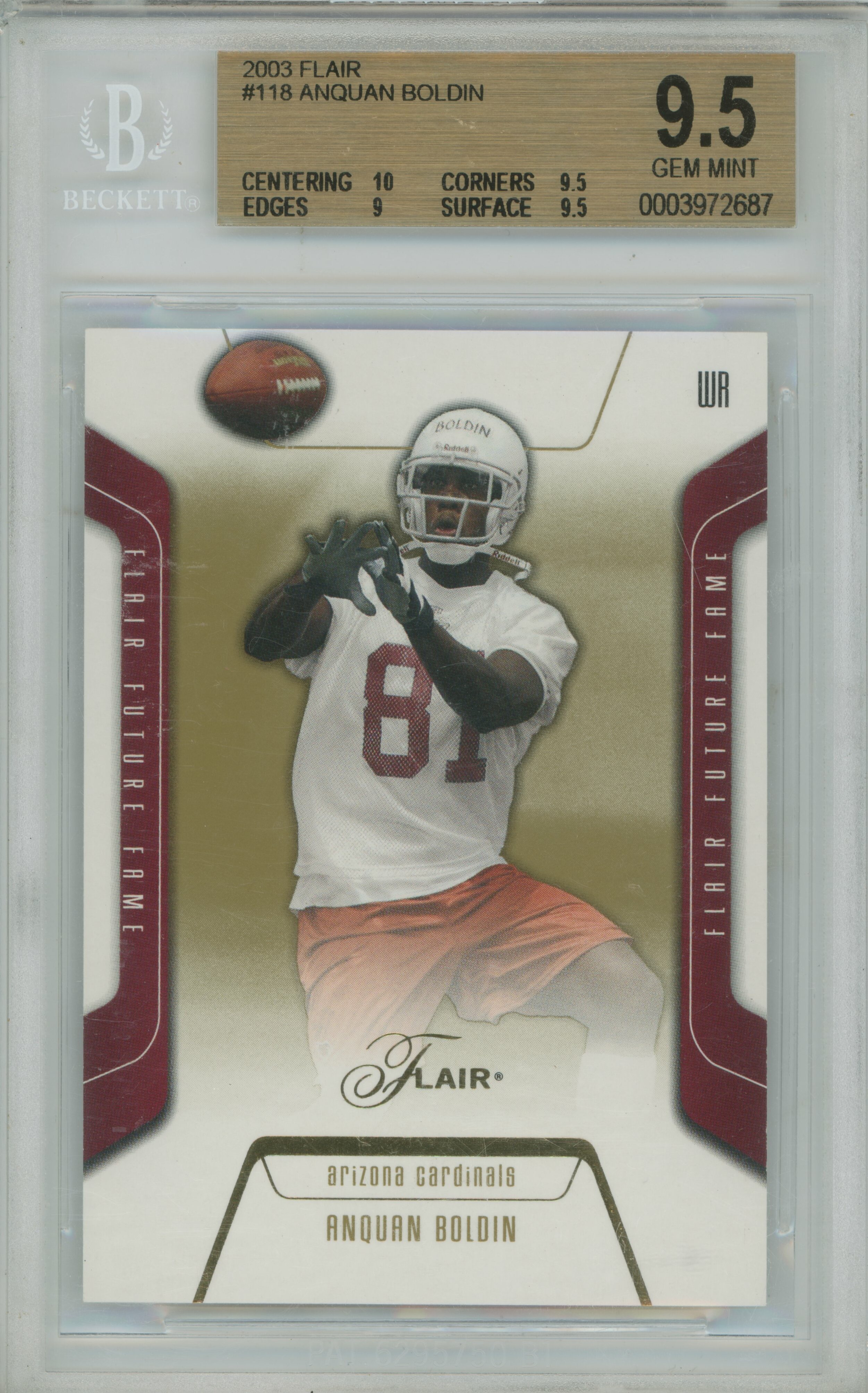 2003 Flair RC Anquan Boldin BGS 9.5