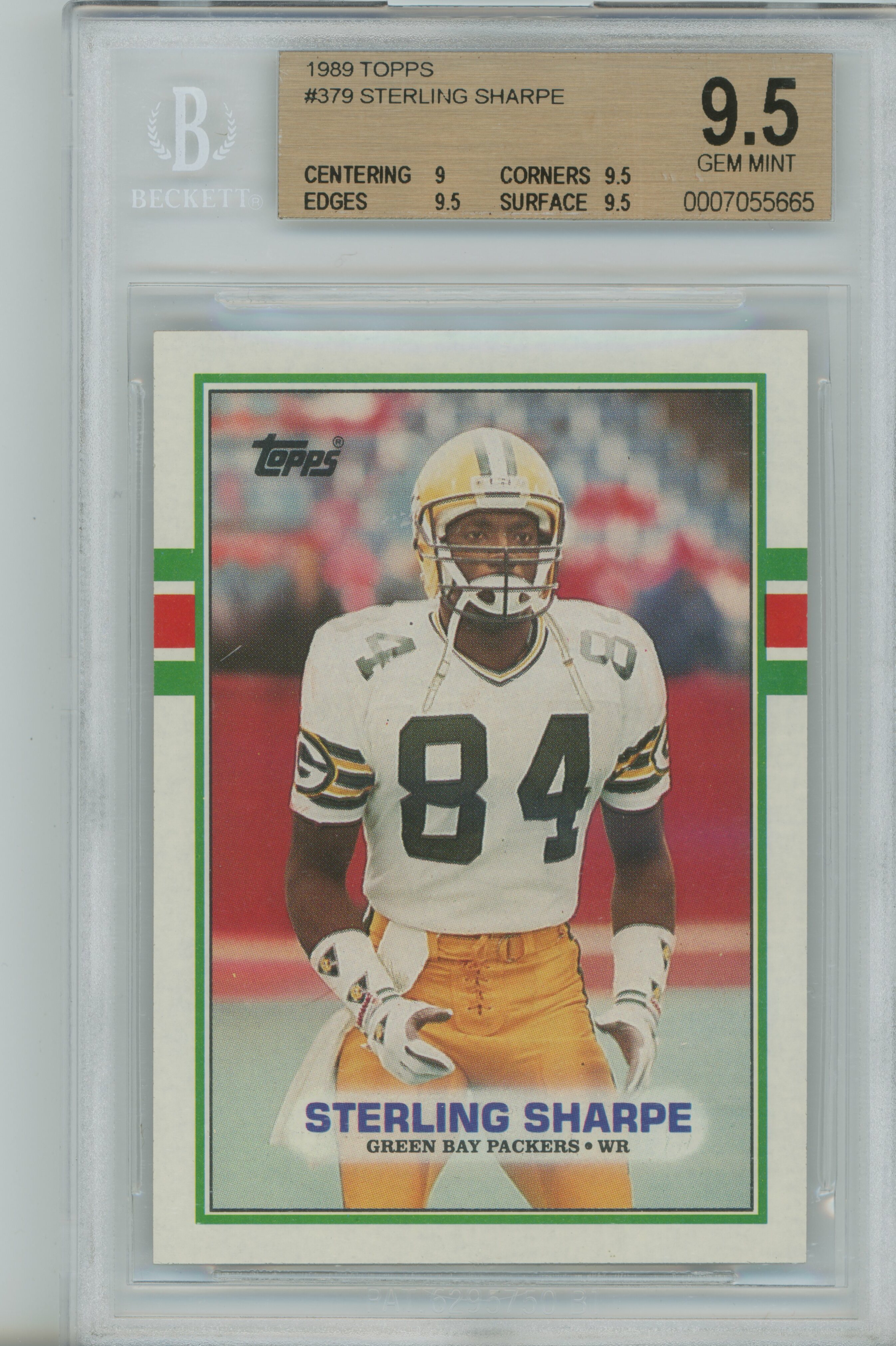 1989 Topps RC Sterling Sharpe BGS 9.5