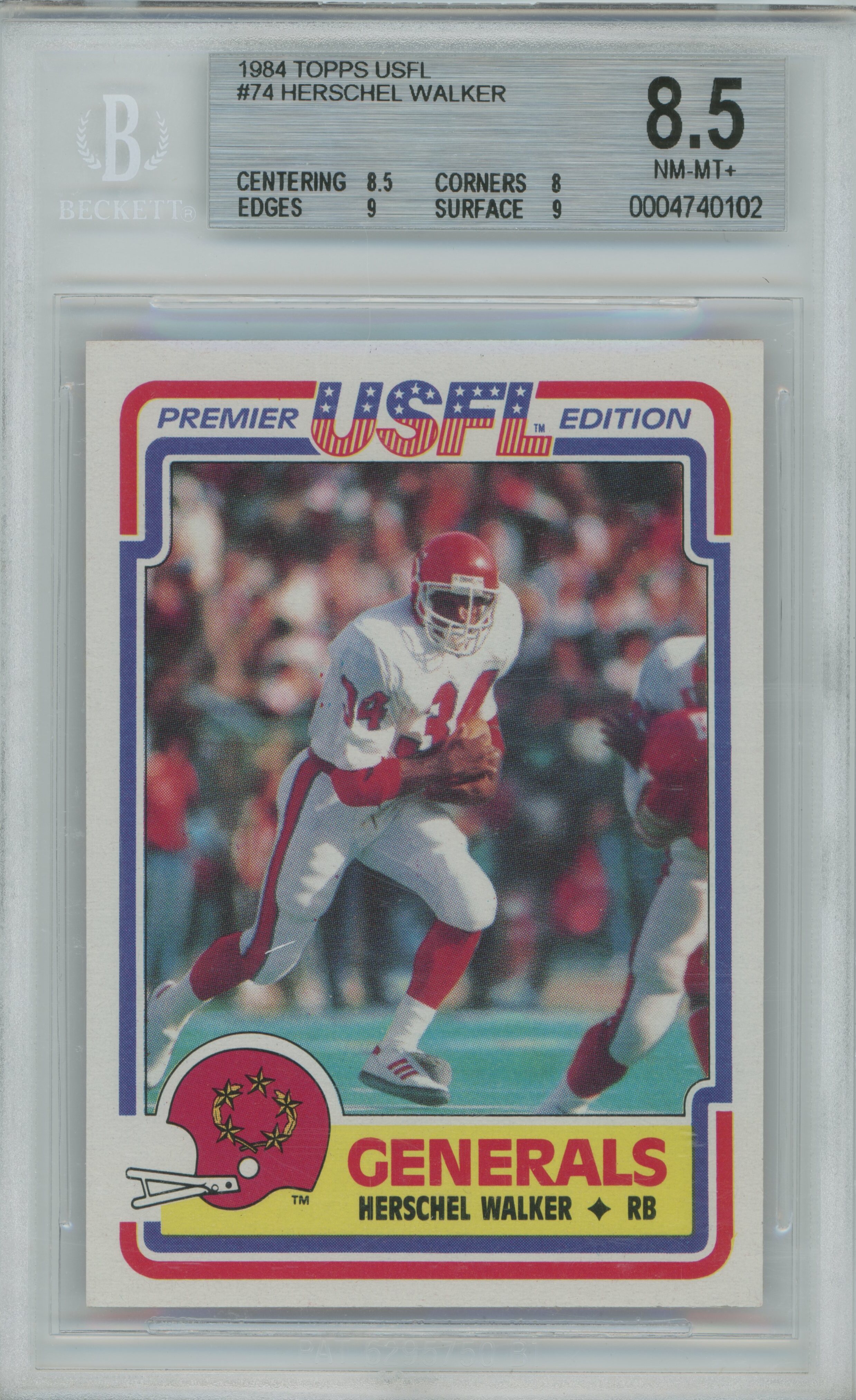 1984 Topps USFL Herschel Walker BGS 8.5