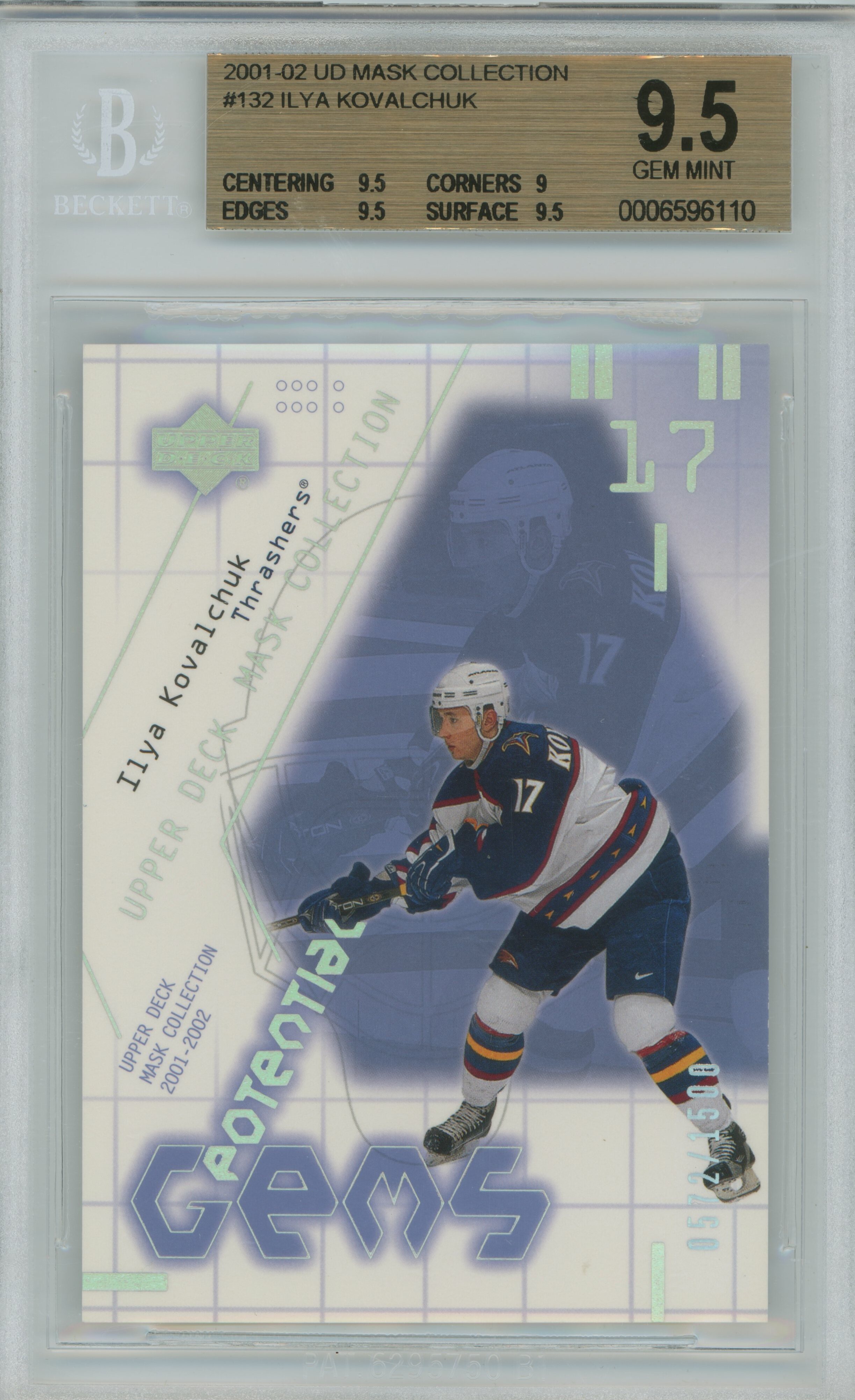 2001-02 Mask Collection RC Ilya Kovalchuk BGS 9.5