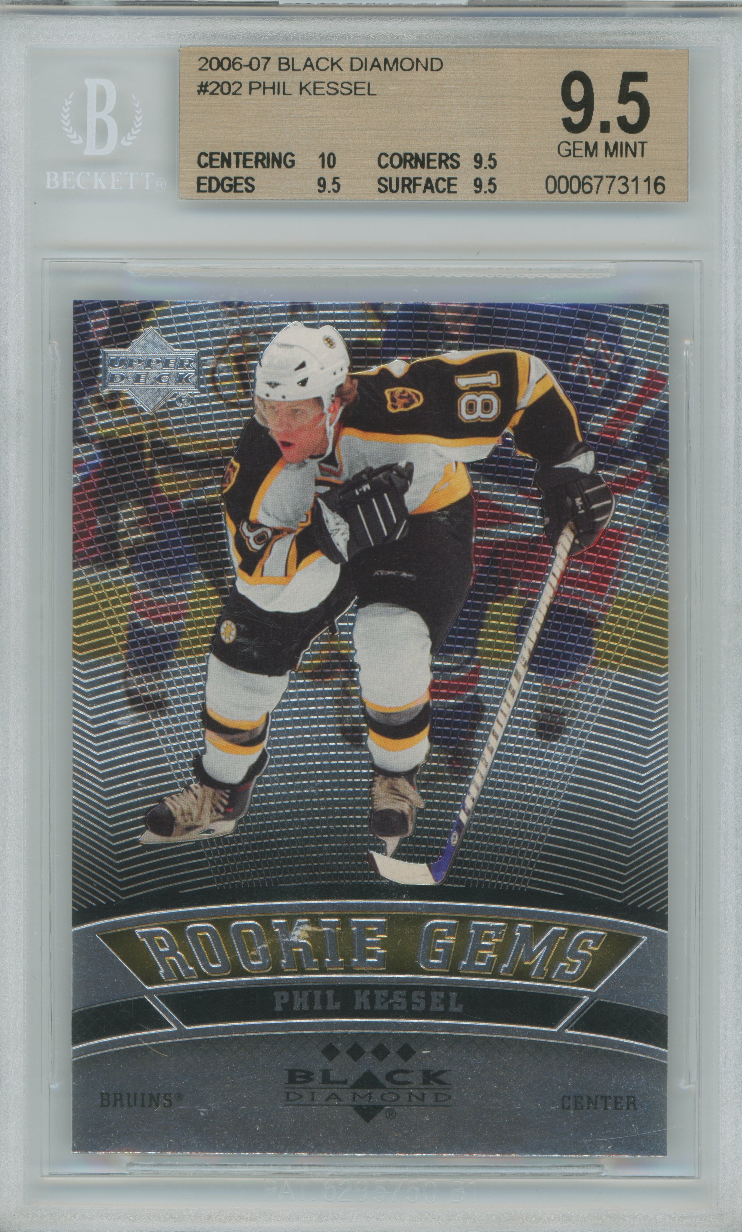 2006-07 Black Diamond RC Phil Kessel BGS 9.5