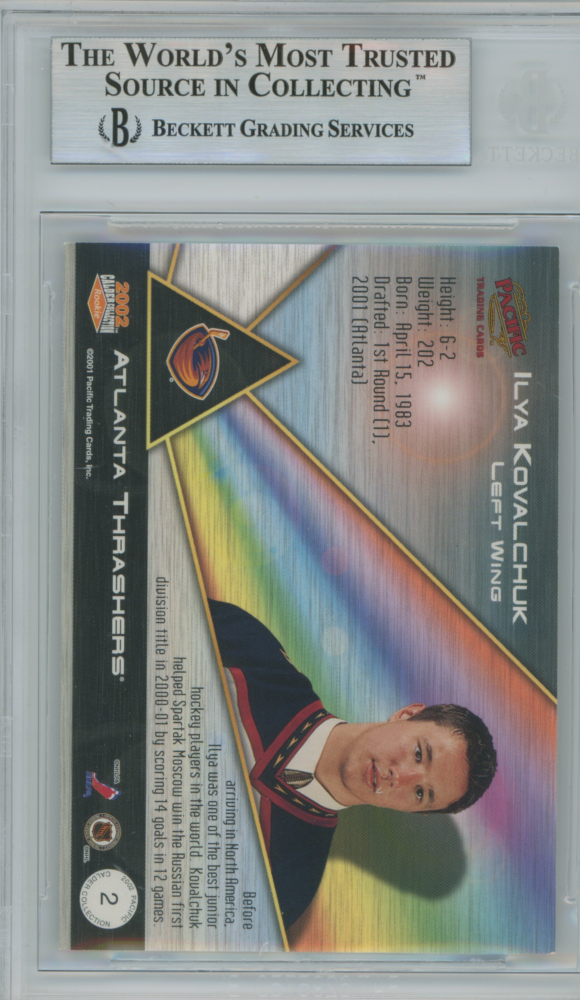 2001-02 Calder Collection All-Star Fantasy Rookie Ilya Kovalchuk BGS 9