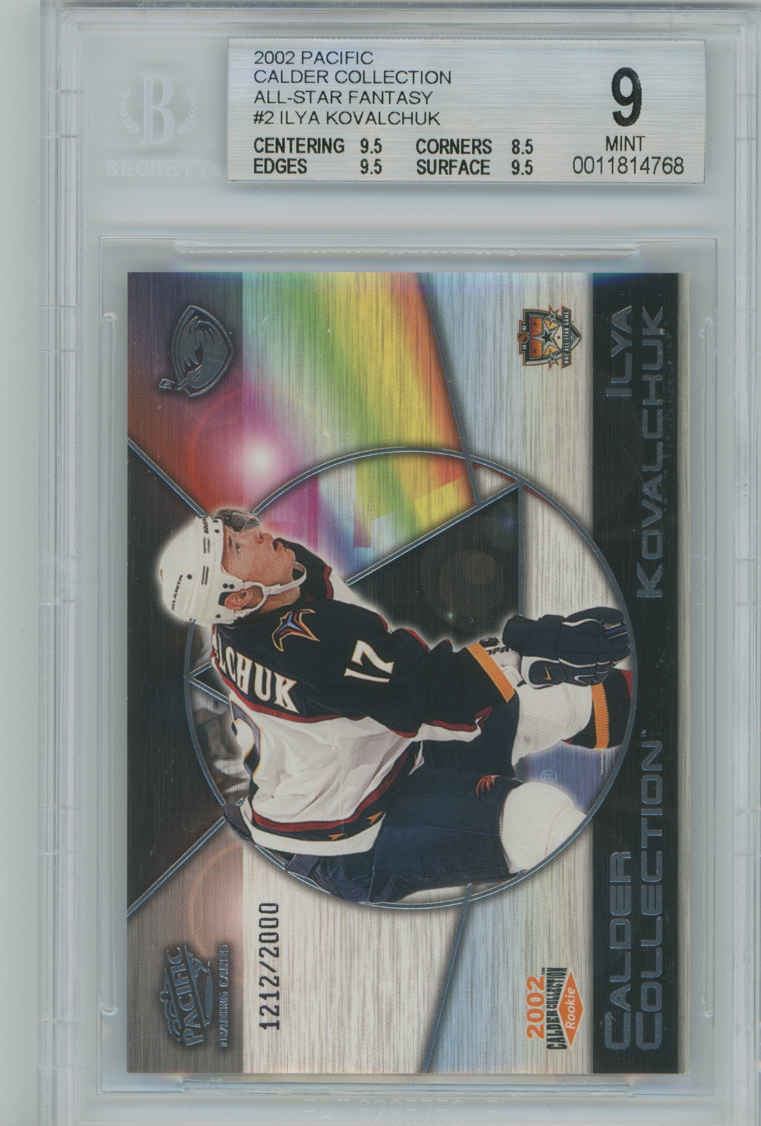 2001-02 Calder Collection All-Star Fantasy Rookie Ilya Kovalchuk BGS 9