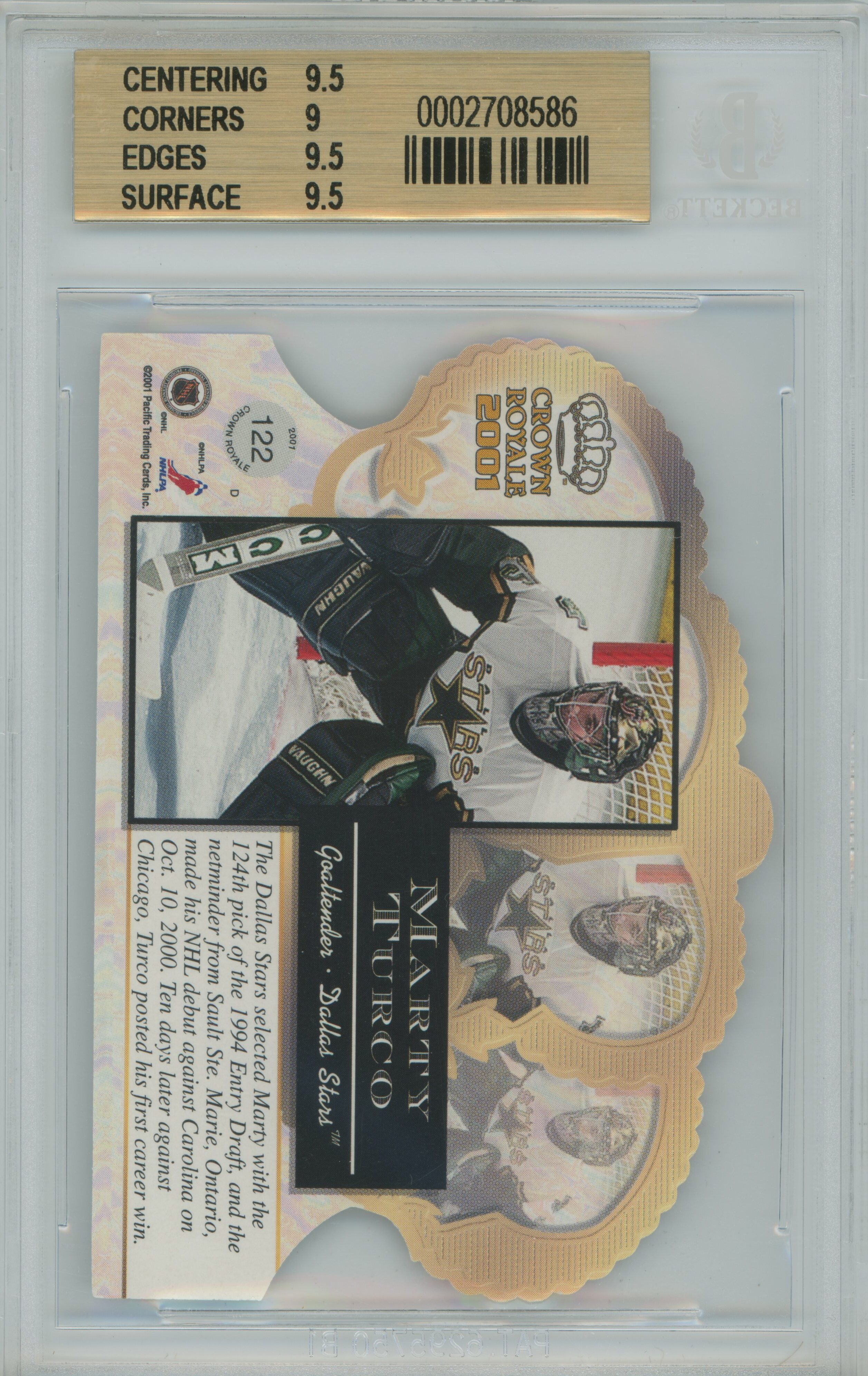 2000-01 Crown Royale RC Marty Turco BGS 9.5