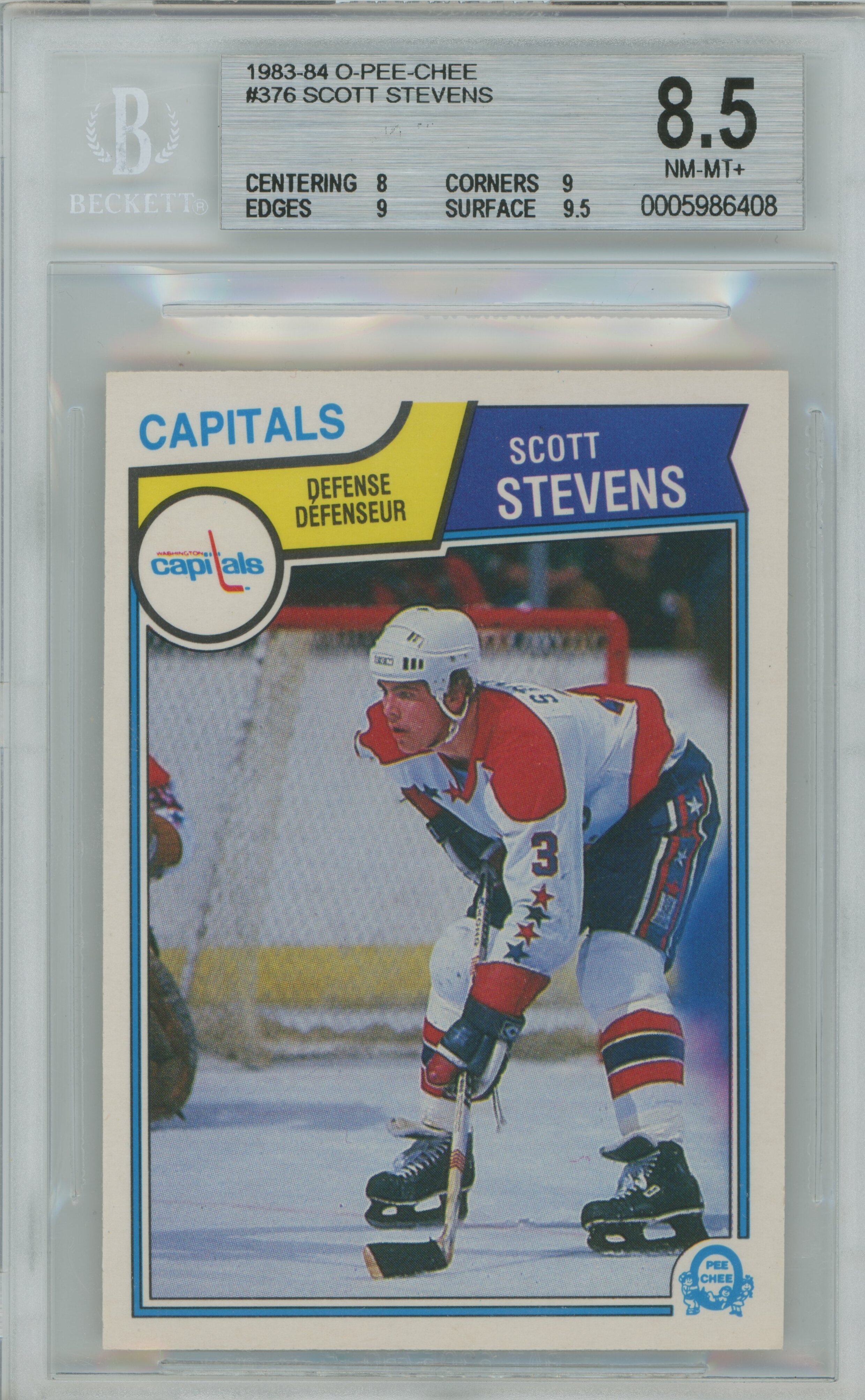 1983-84 O-Pee-Chee Scott Stevens BGS 8.5