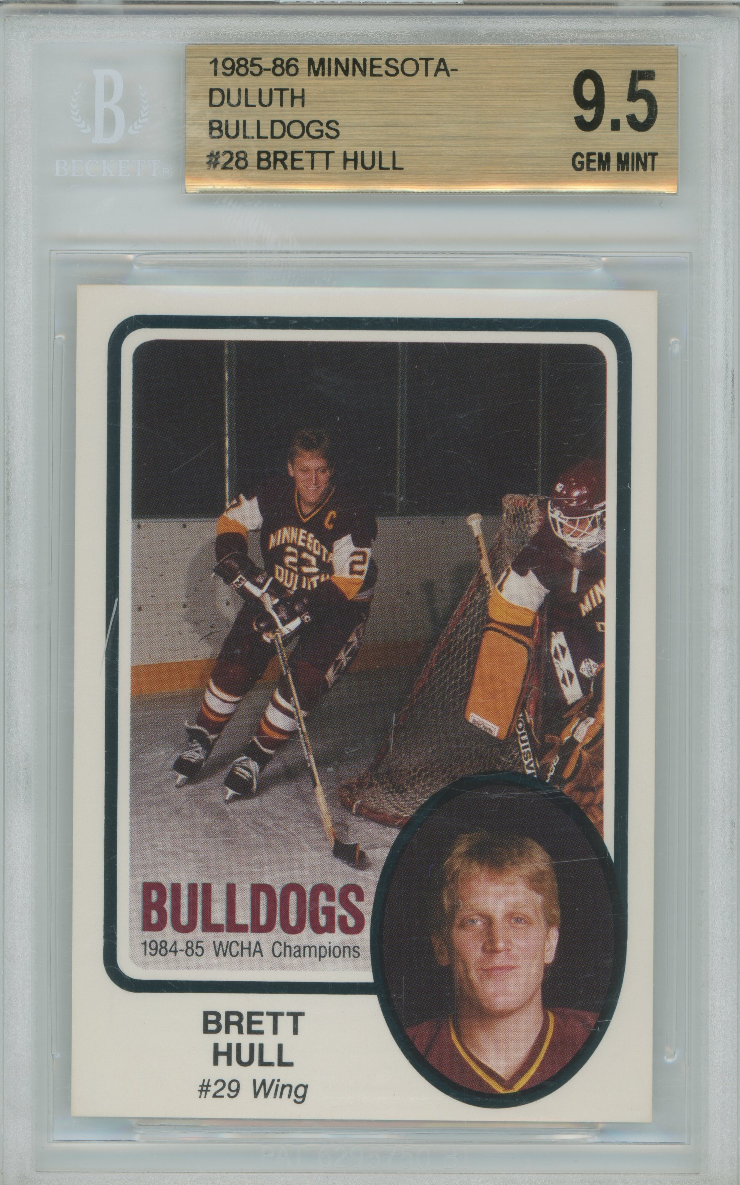 1985-86 Minnesota-Duluth Bulldogs Brett Hull BGS 9.5