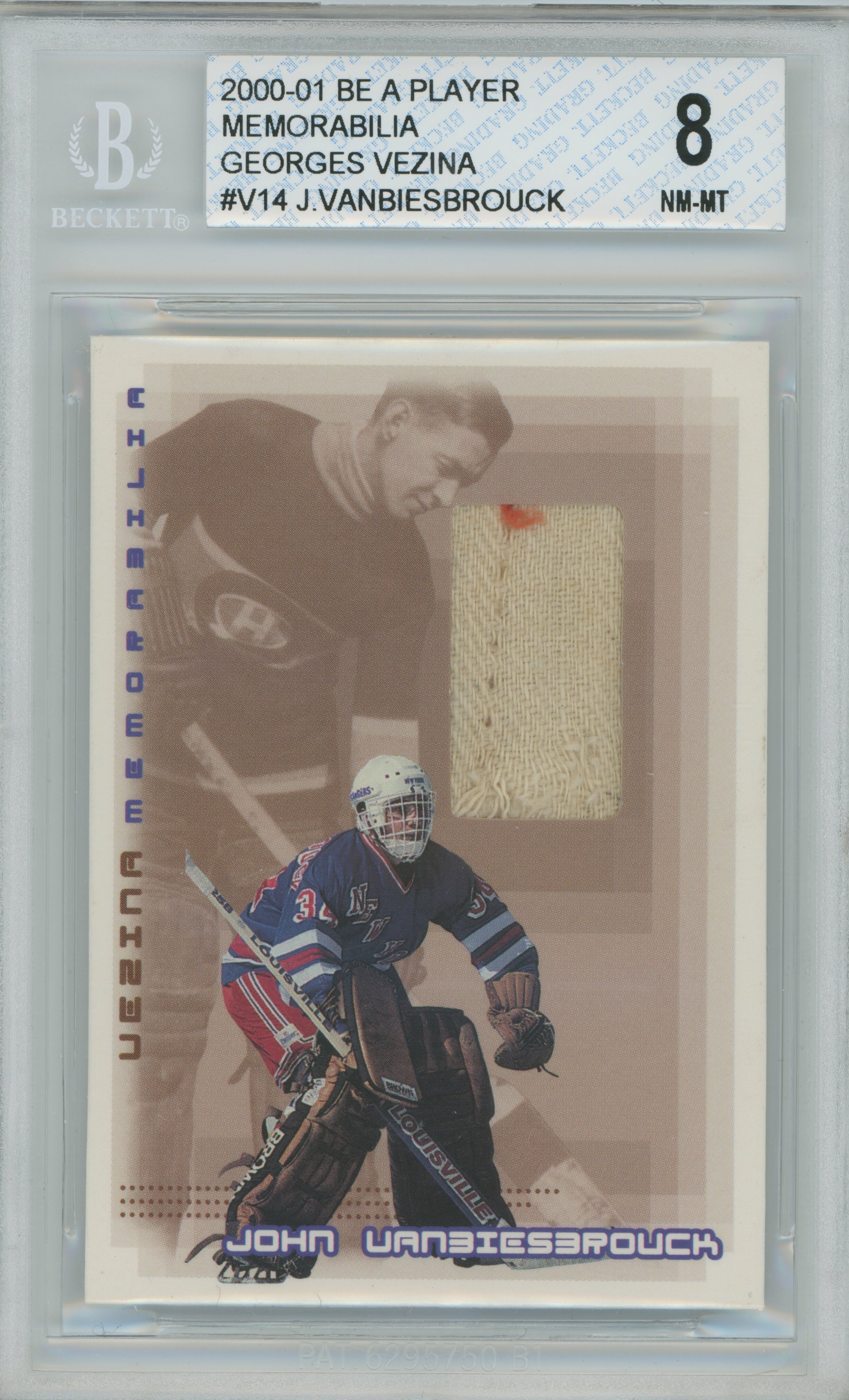 2000-01 BAP Memorabilia Pad Georges Vezina John Vanbiesbrouck BGS 8