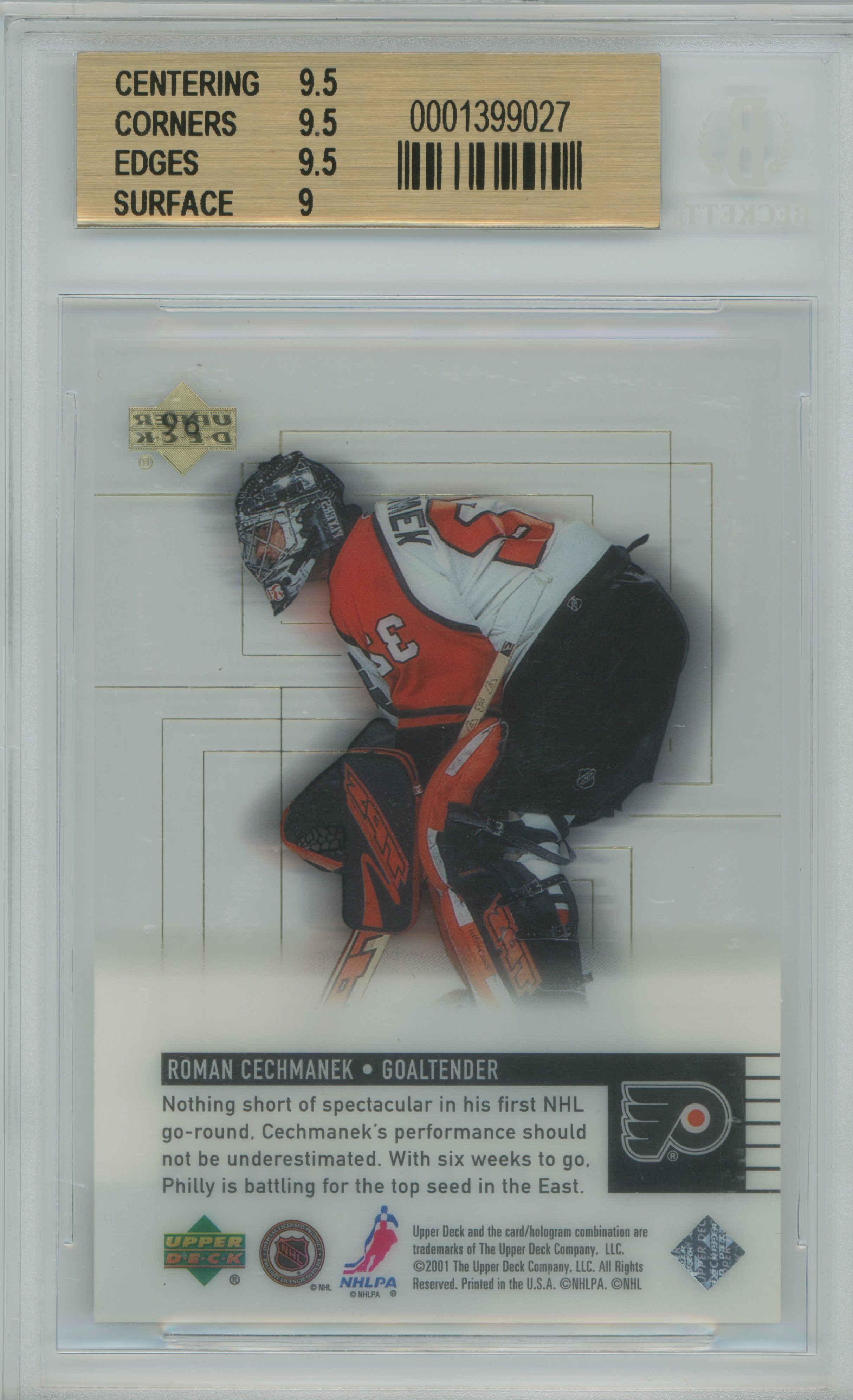 2000-01 Ice RC Roman Cechmanek BGS 9.5