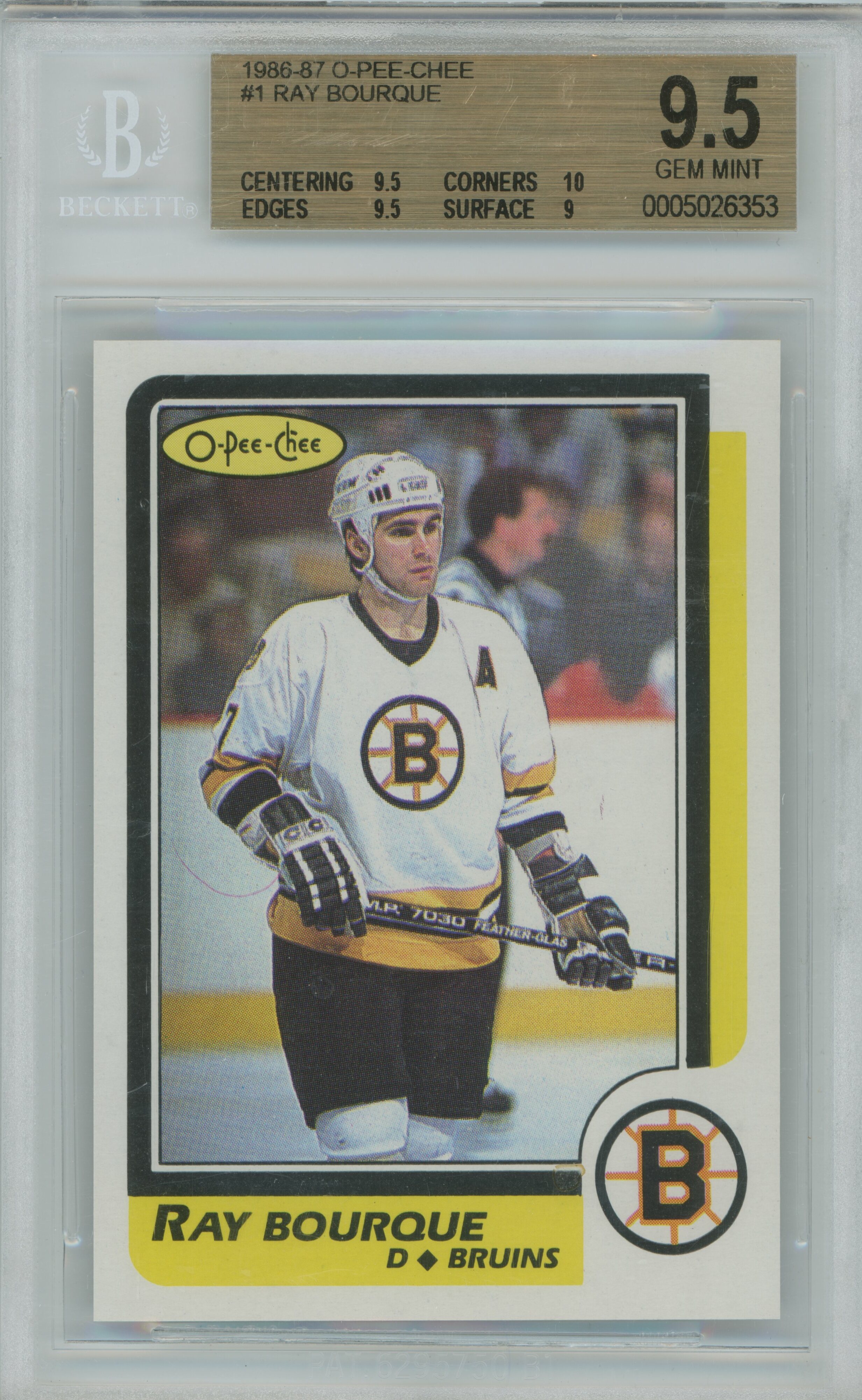 1986-97 O-Pee-Chee Ray Bourque BGS 9.5