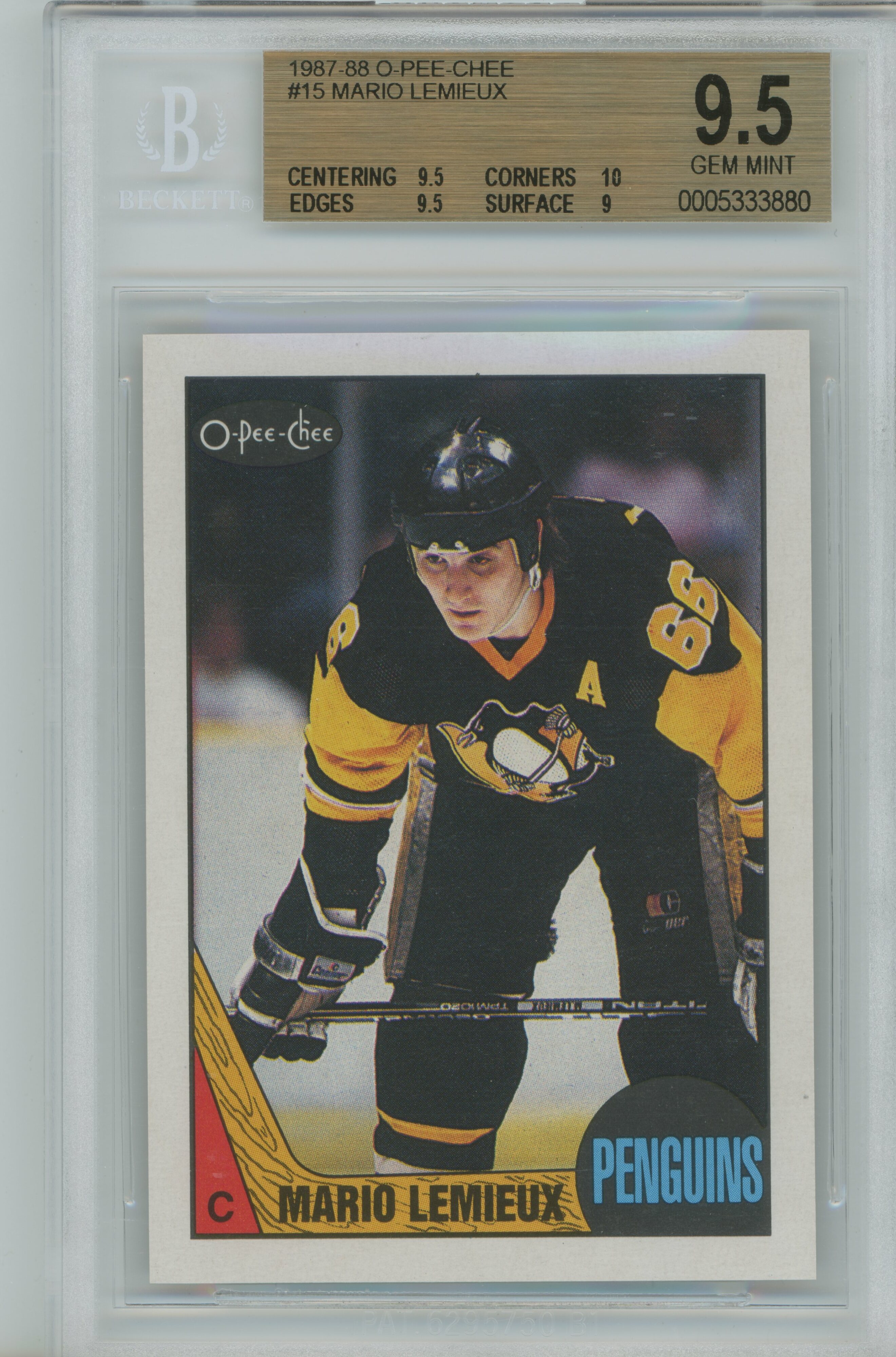 1987-88 O-Pee-Chee Mario Lemieux BGS 9.5