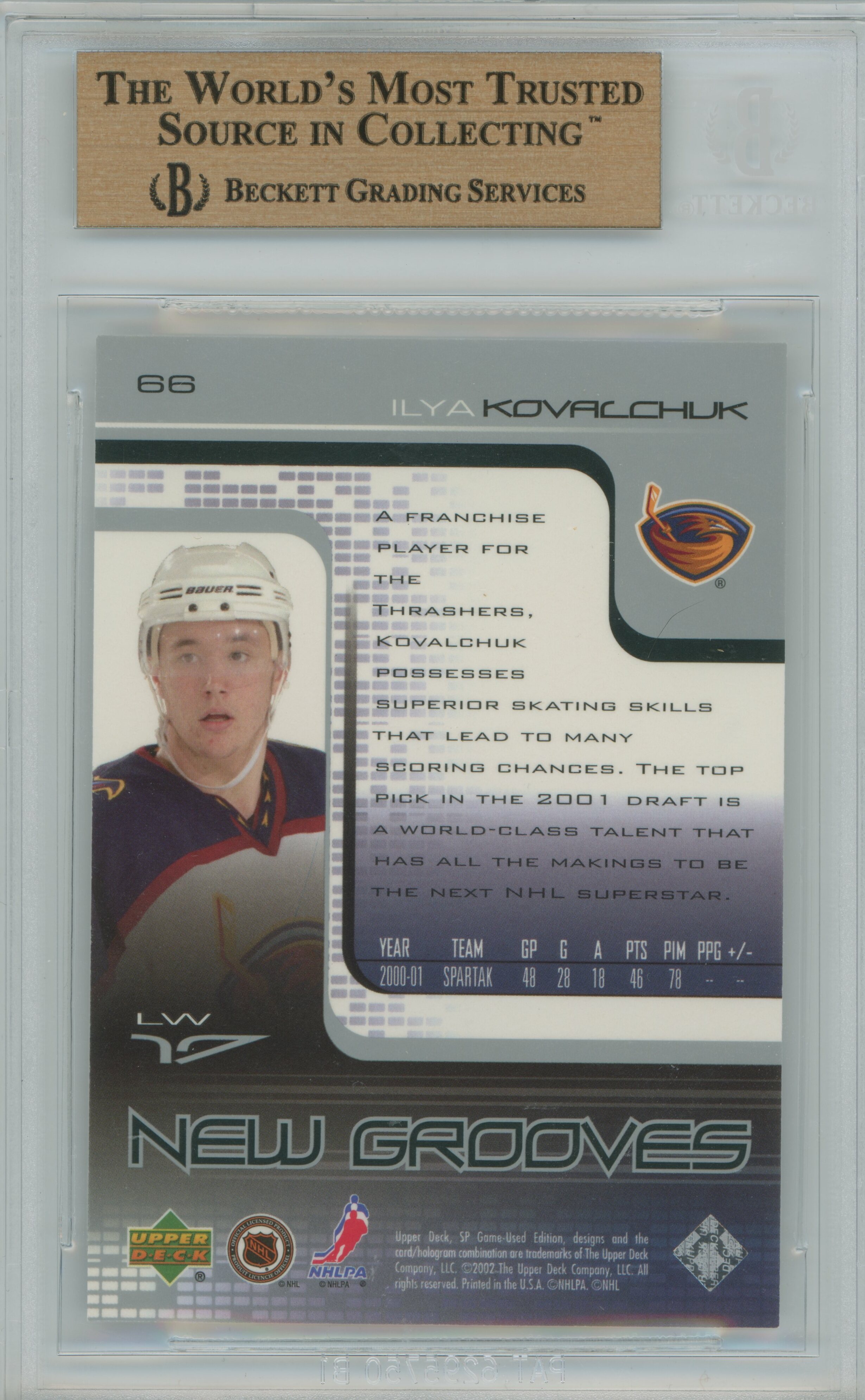 2001-02 SP Game Used Ilya Kovalchuk BGS 9.5