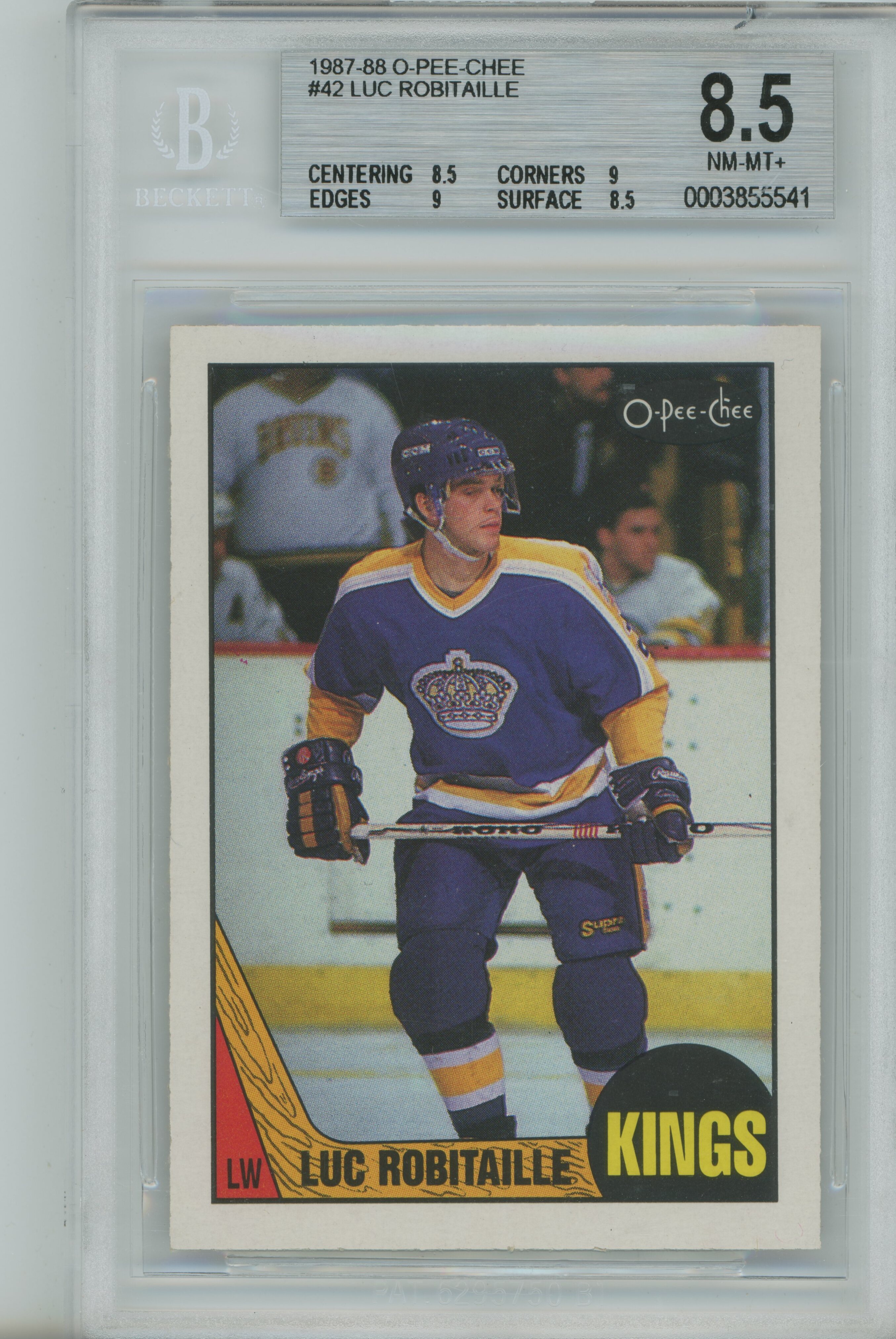 1987-88 O-Pee-Chee RC Luc Robitaille BGS 8.5