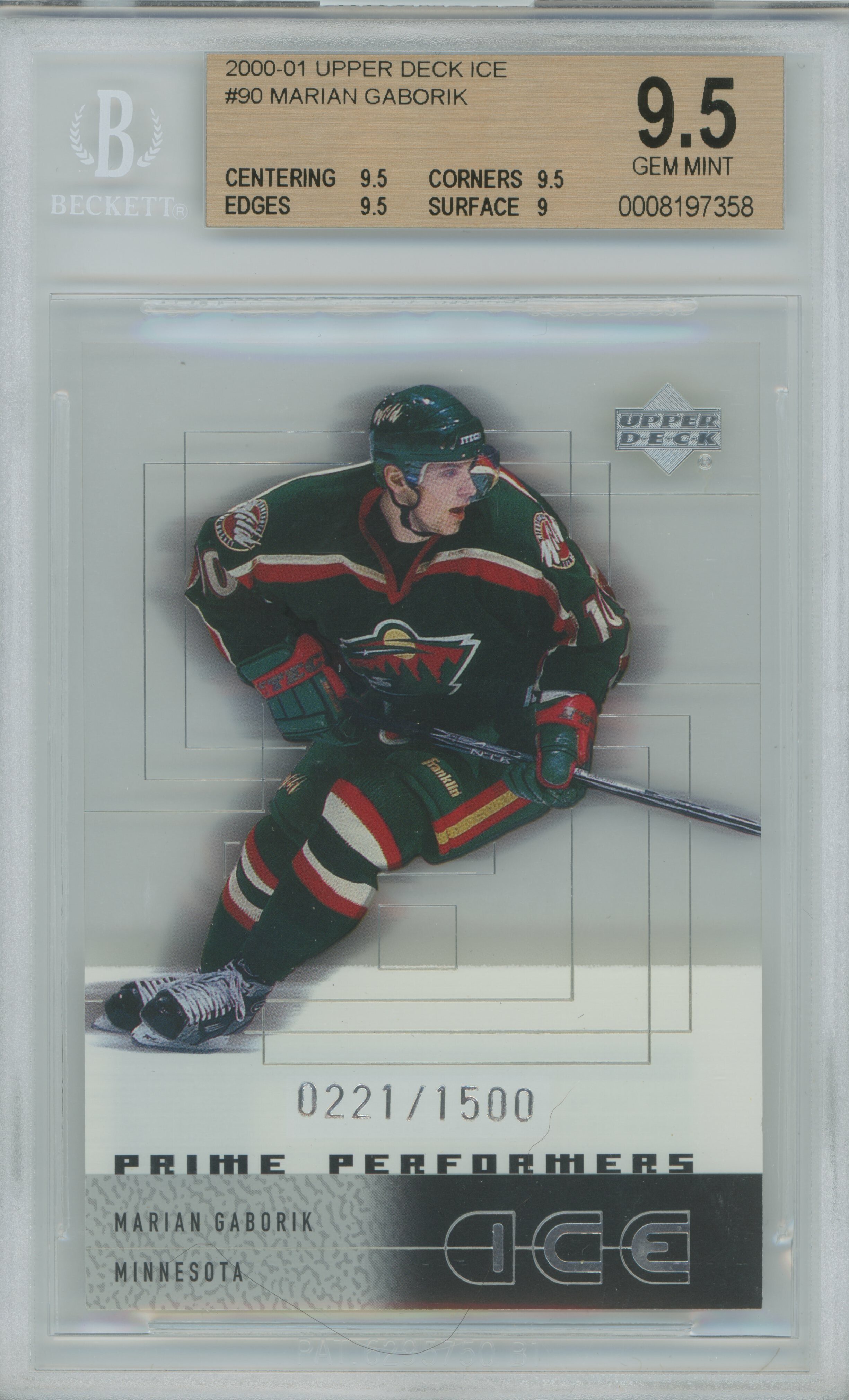 2000-01 Ice RC Marian Gaborik BGS 9.5