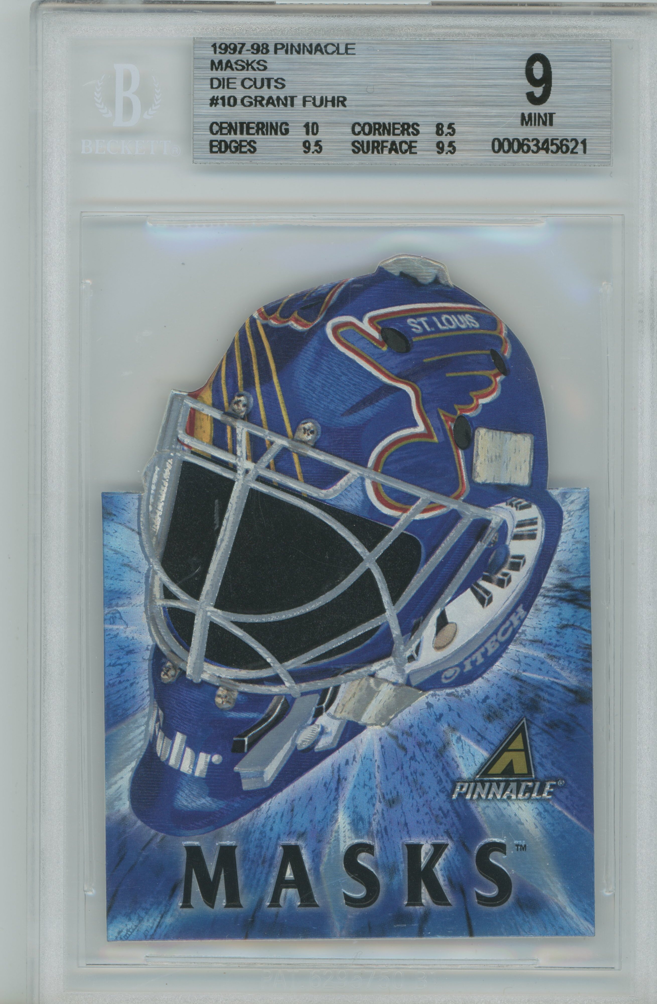 1997-98 Pinnacle Masks Die-Cut Grant Fuhr BGS 9