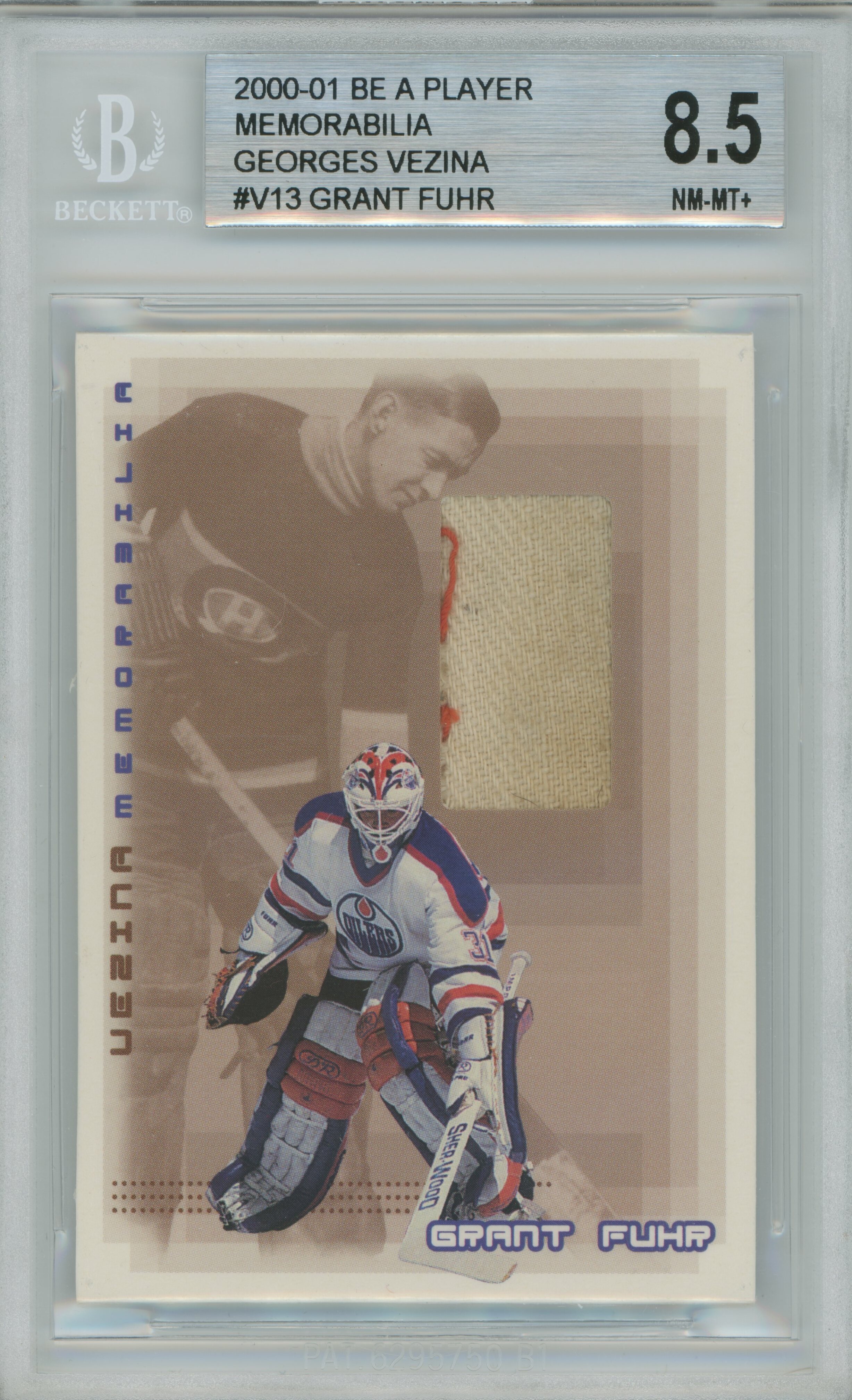 2000-01 BAP Memorabilia Pad Georges Vezina Grant Fuhr BGS 8.5