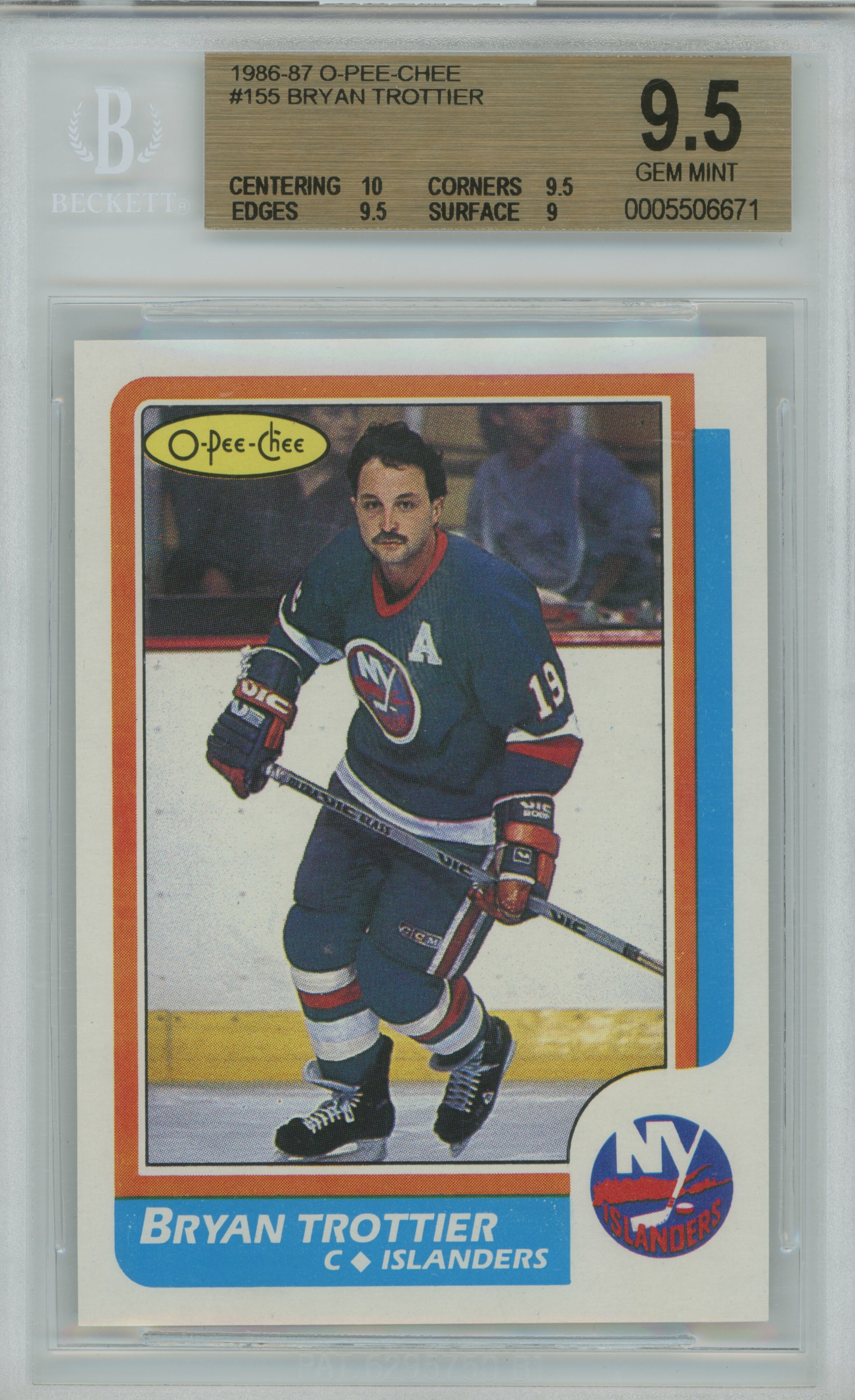 1986-87 O-Pee-Chee Bryan Trottier BGS 9.5