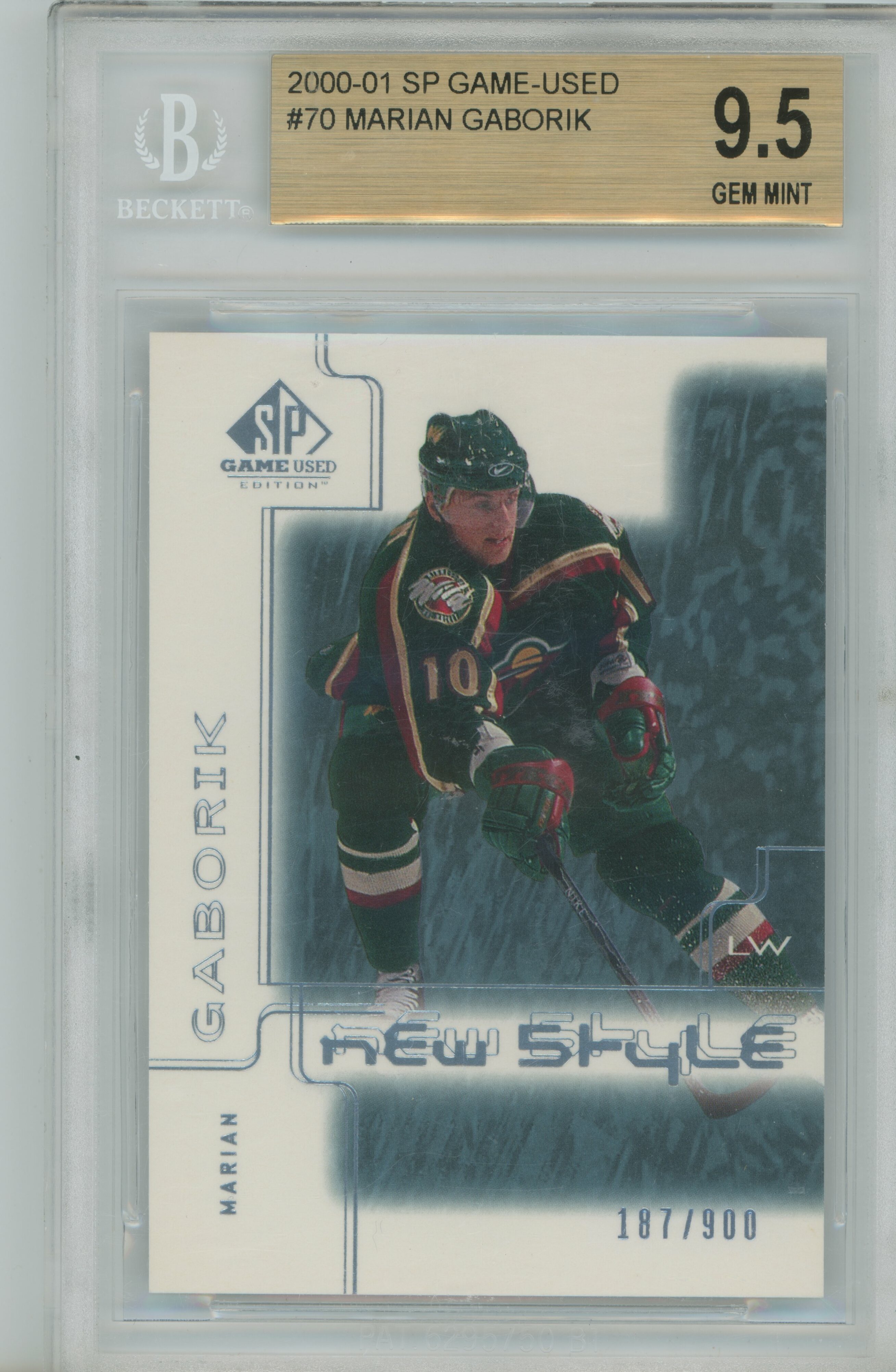 2000-01 SP Game-Used RC Marian Gaborik BGS 9.5