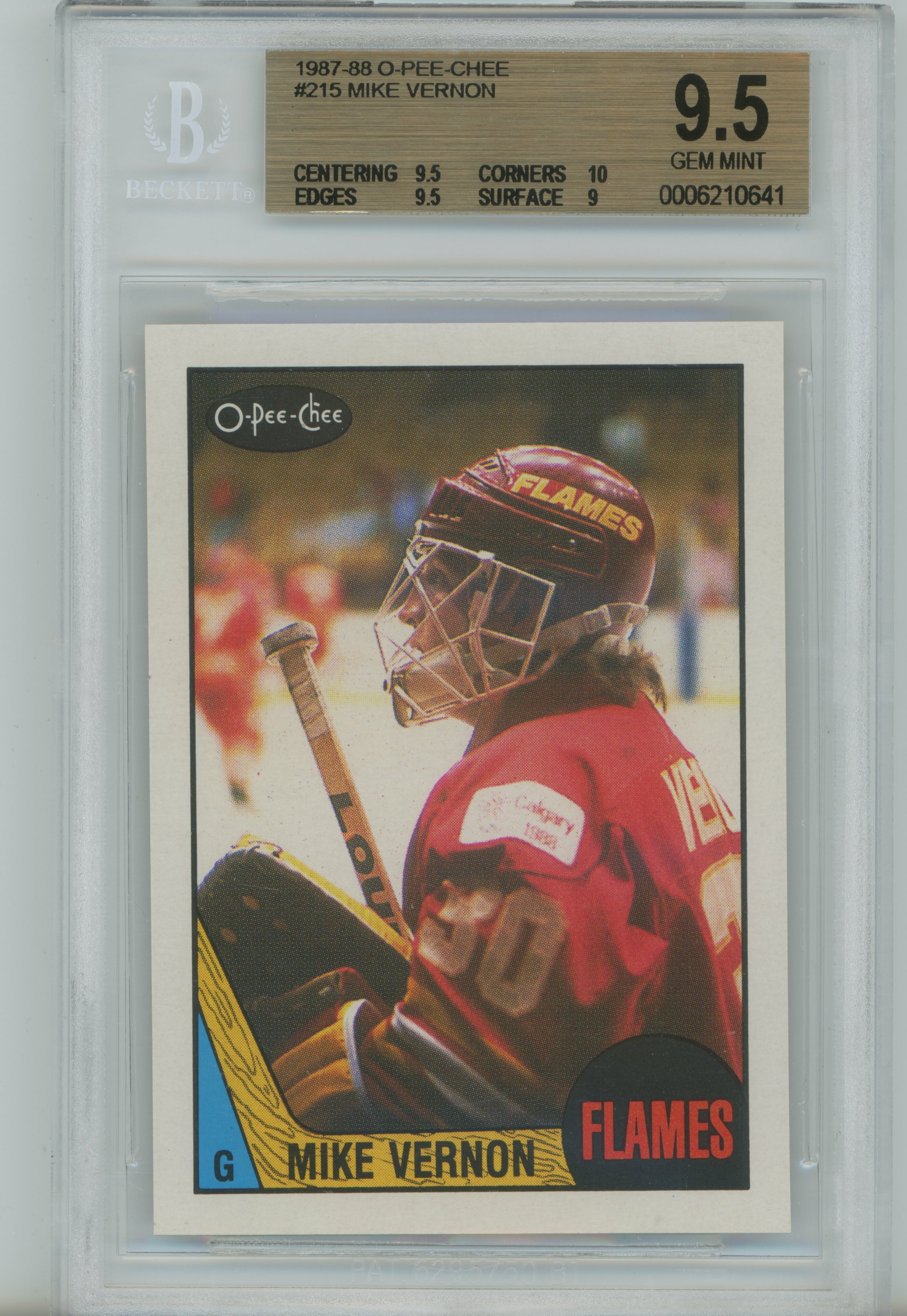 1987-88 O-Pee-Chee RC Mike Vernon BGS 9.5