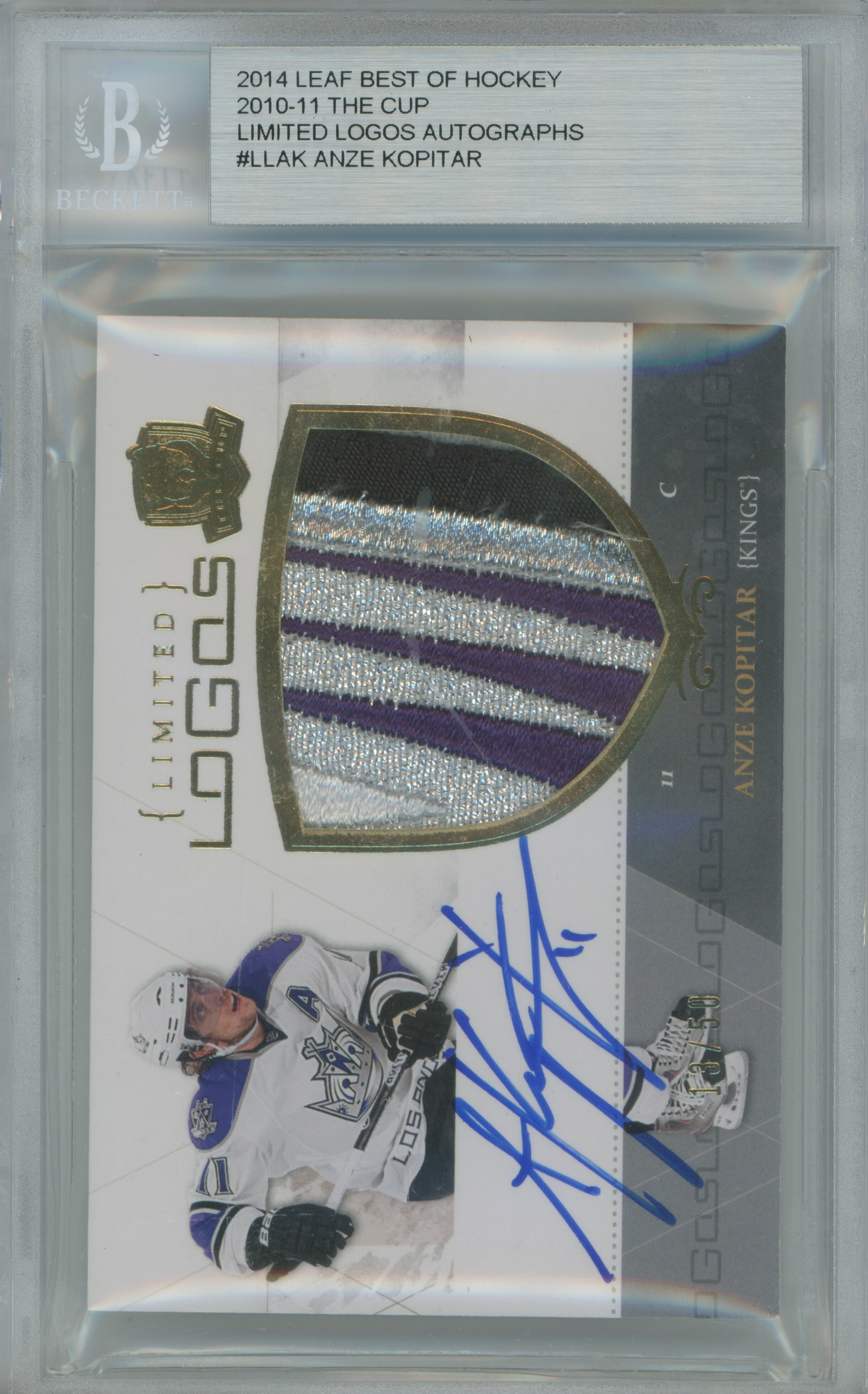 2010-11 The Cup Limited Logos Autographs Anze Kopitar Patch Auto BGS