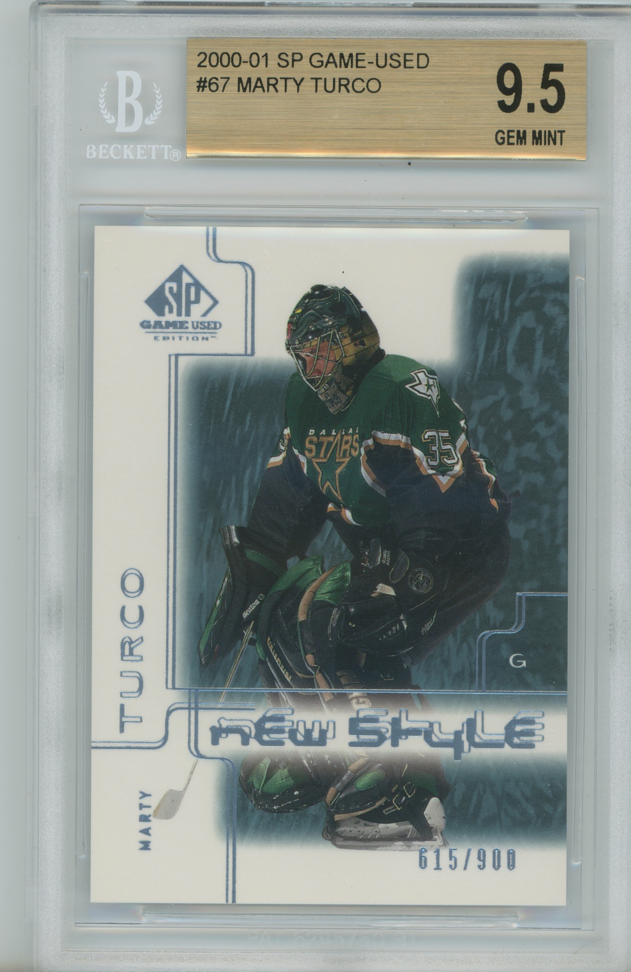 2000-01 SP game Used Marty Turco Rookie BGS 9.5