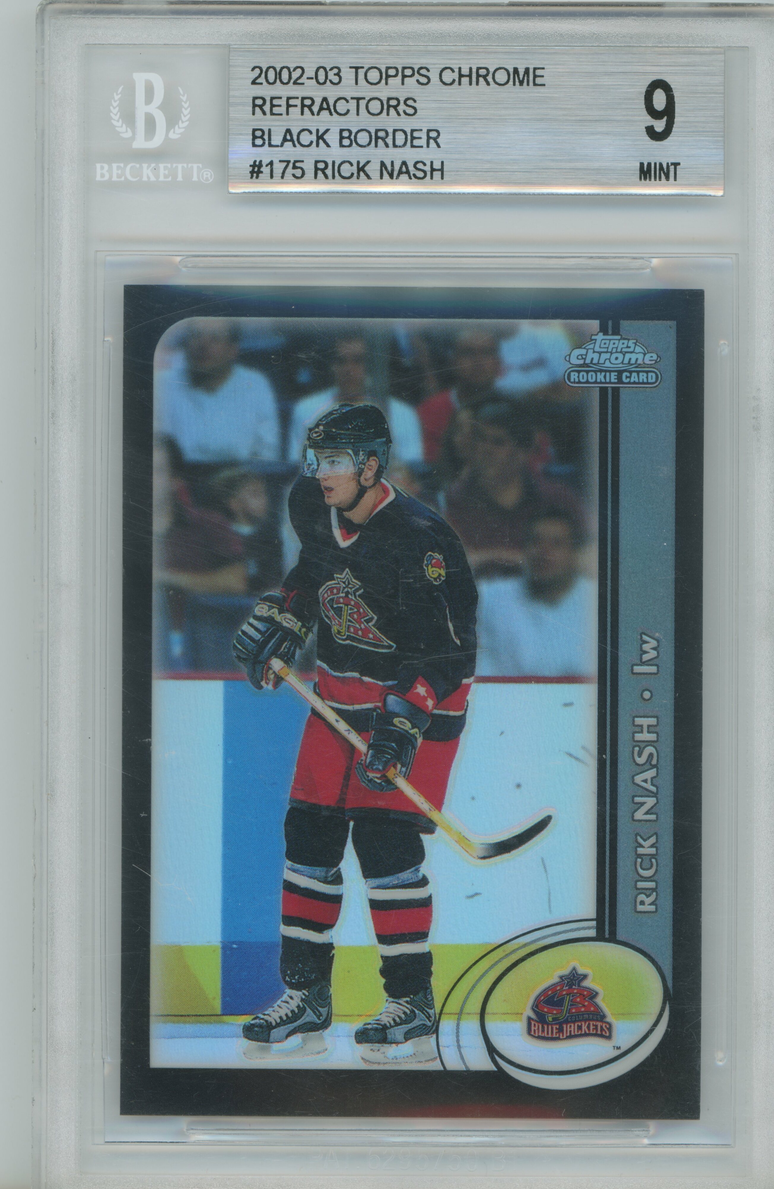 2002-03 Topps Chrome Black Refractor Rick Nash Rookie BGS 9