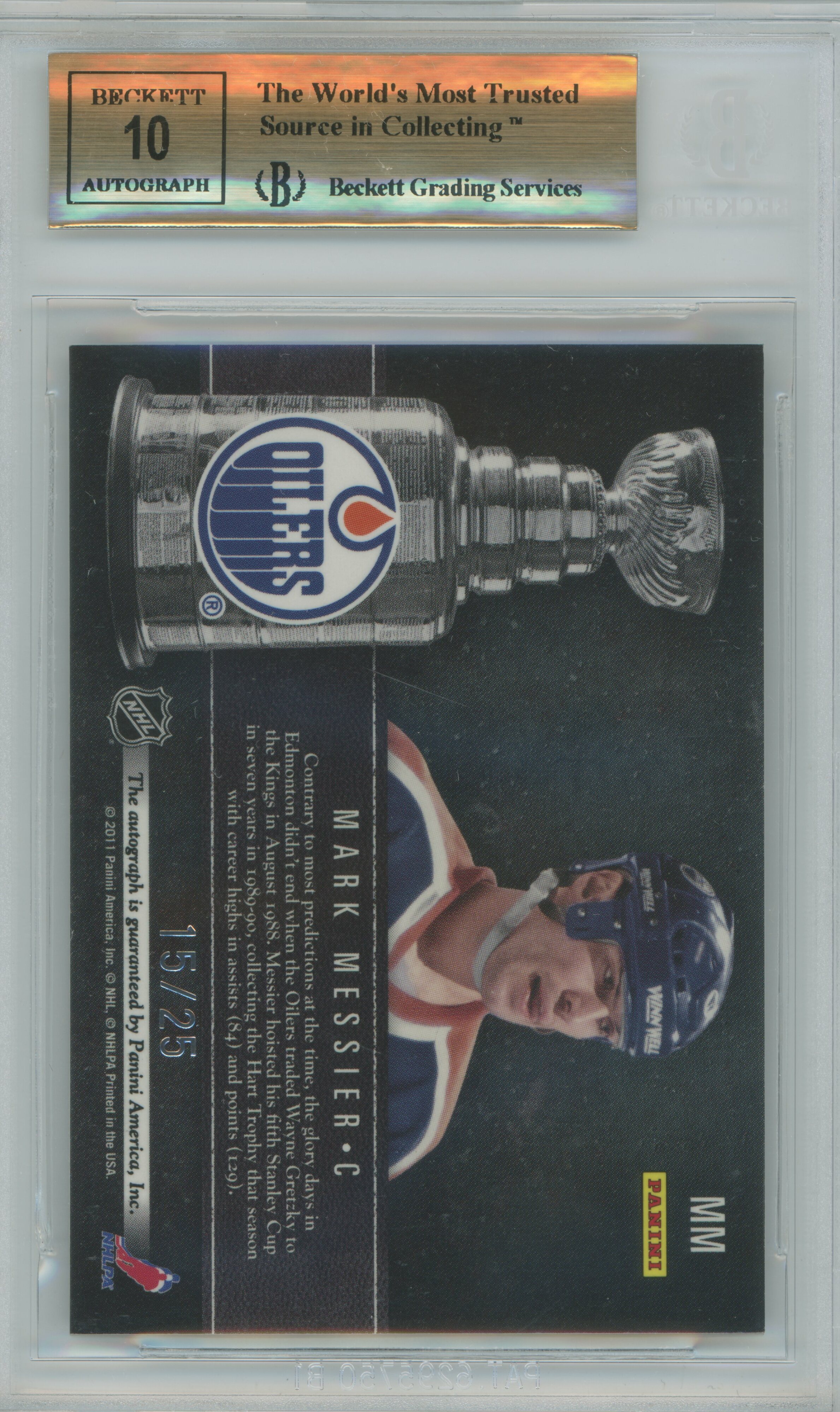 2011-12 Limited Stanley Cup Signatures Mark Messier Auto BGS 9.5