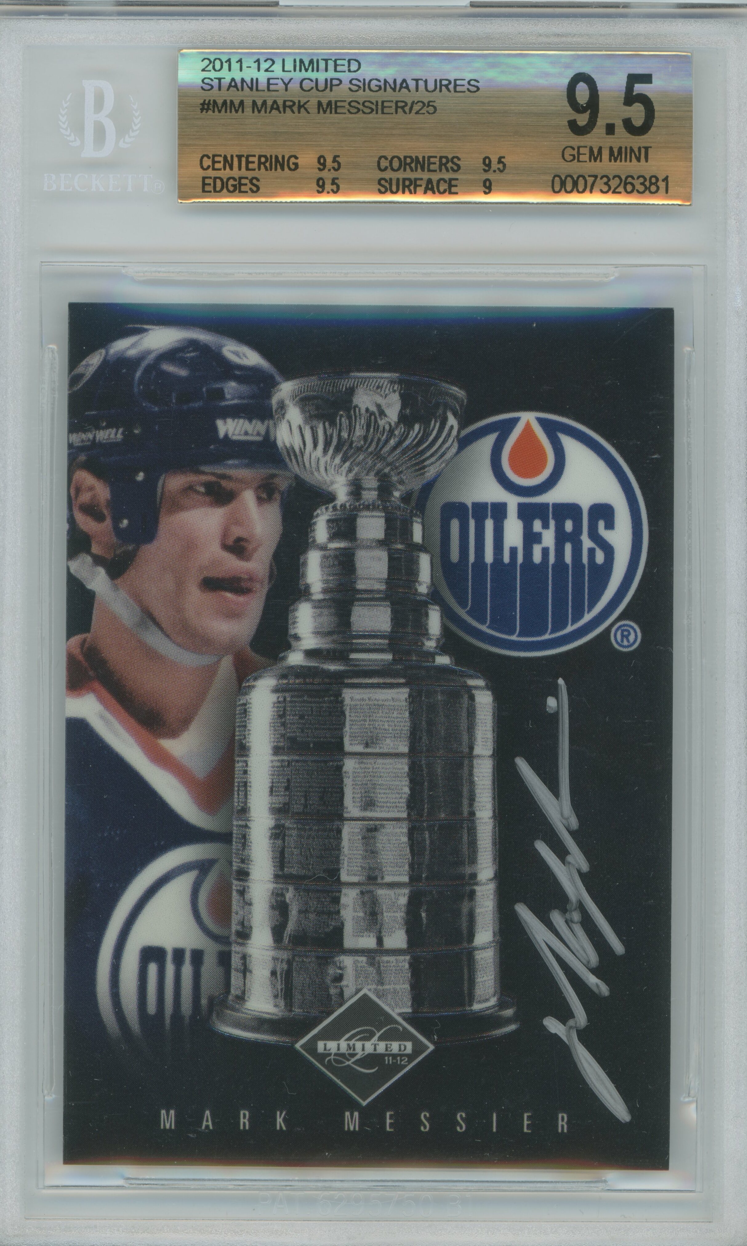 2011-12 Limited Stanley Cup Signatures Mark Messier Auto BGS 9.5
