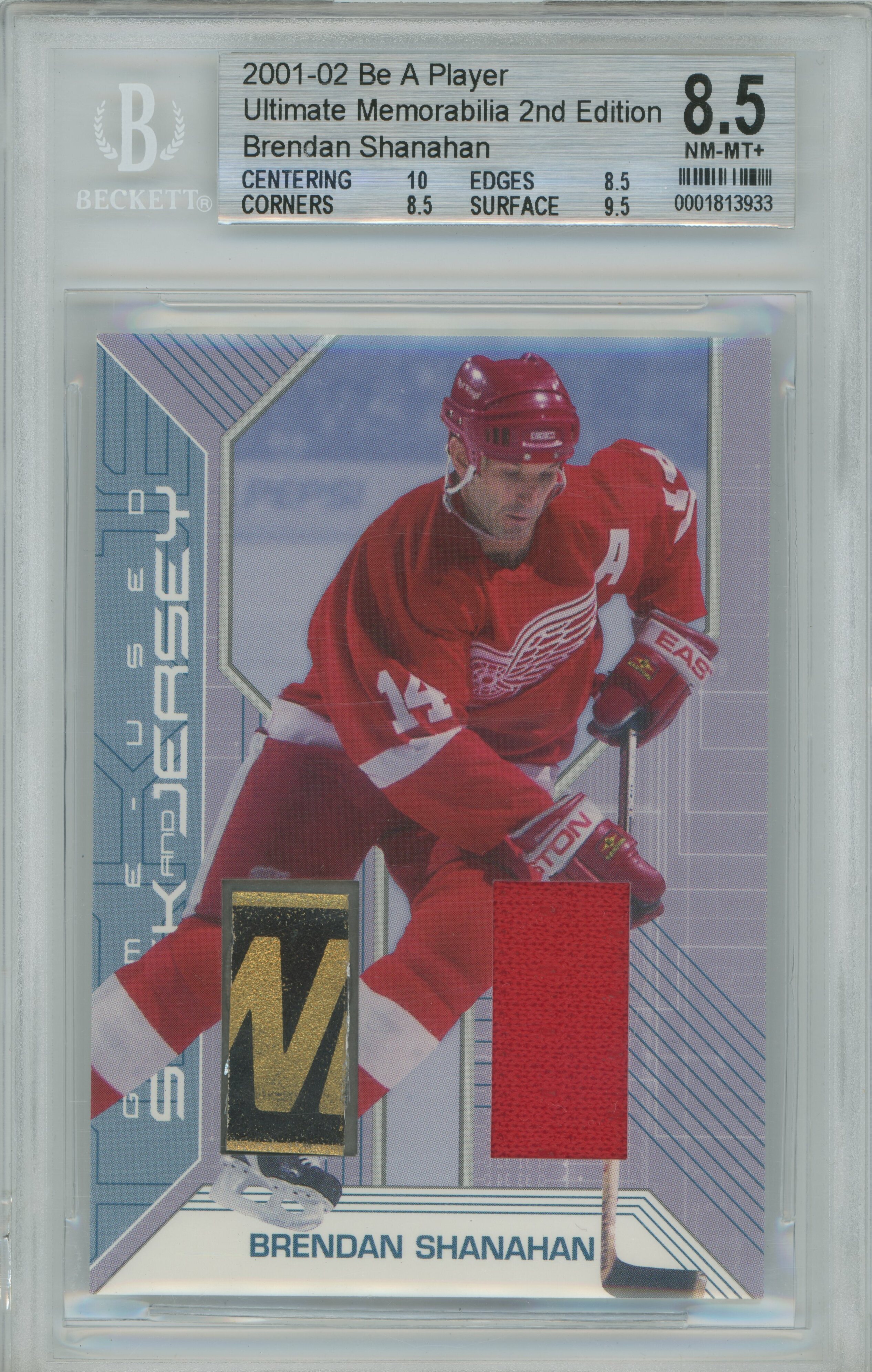 2001-02 BAP Ultimate Memorabilia Jersey Stick Brendan Shanahan BGS 8.5