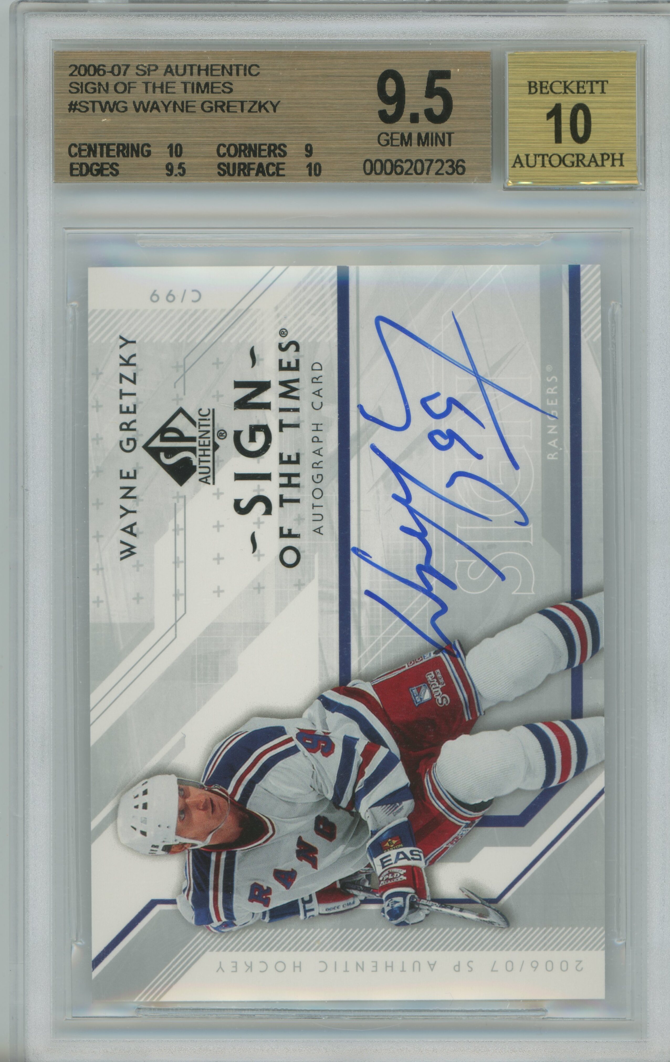 2006-07 SP Authentic Sign of the Times Auto Wayne Gretzky BGS 9.5