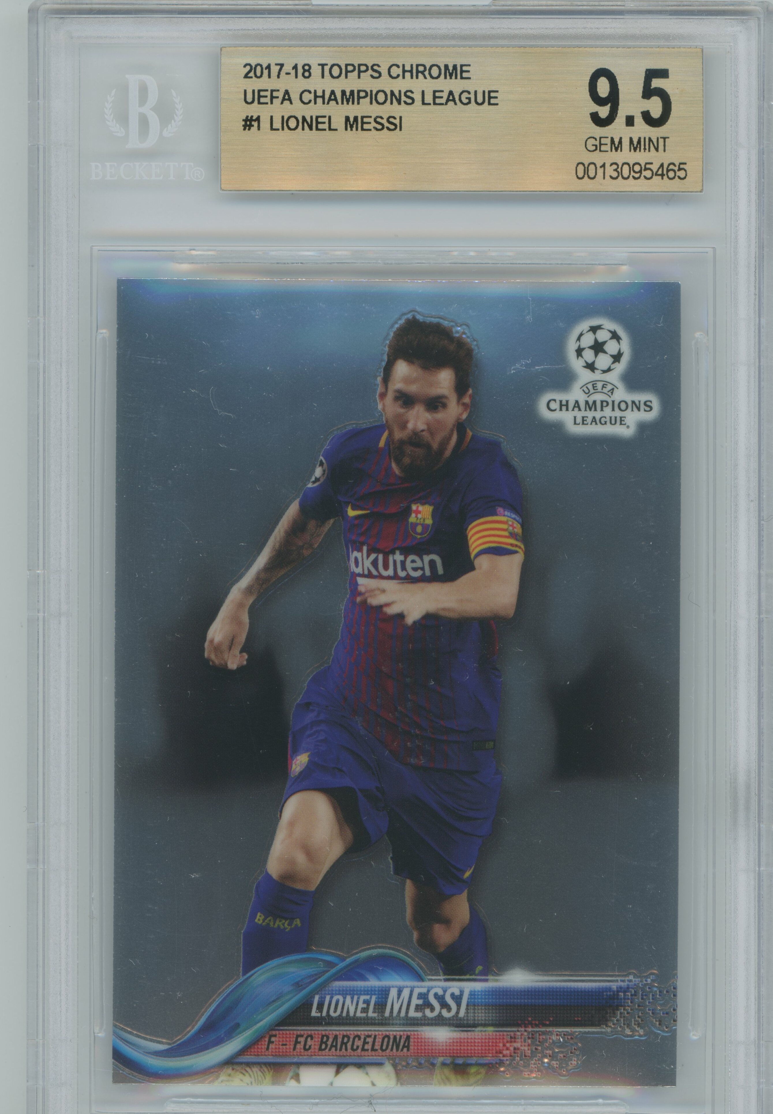 2017-18 Topps Chrome UCL Lionel Messi BGS 9.5