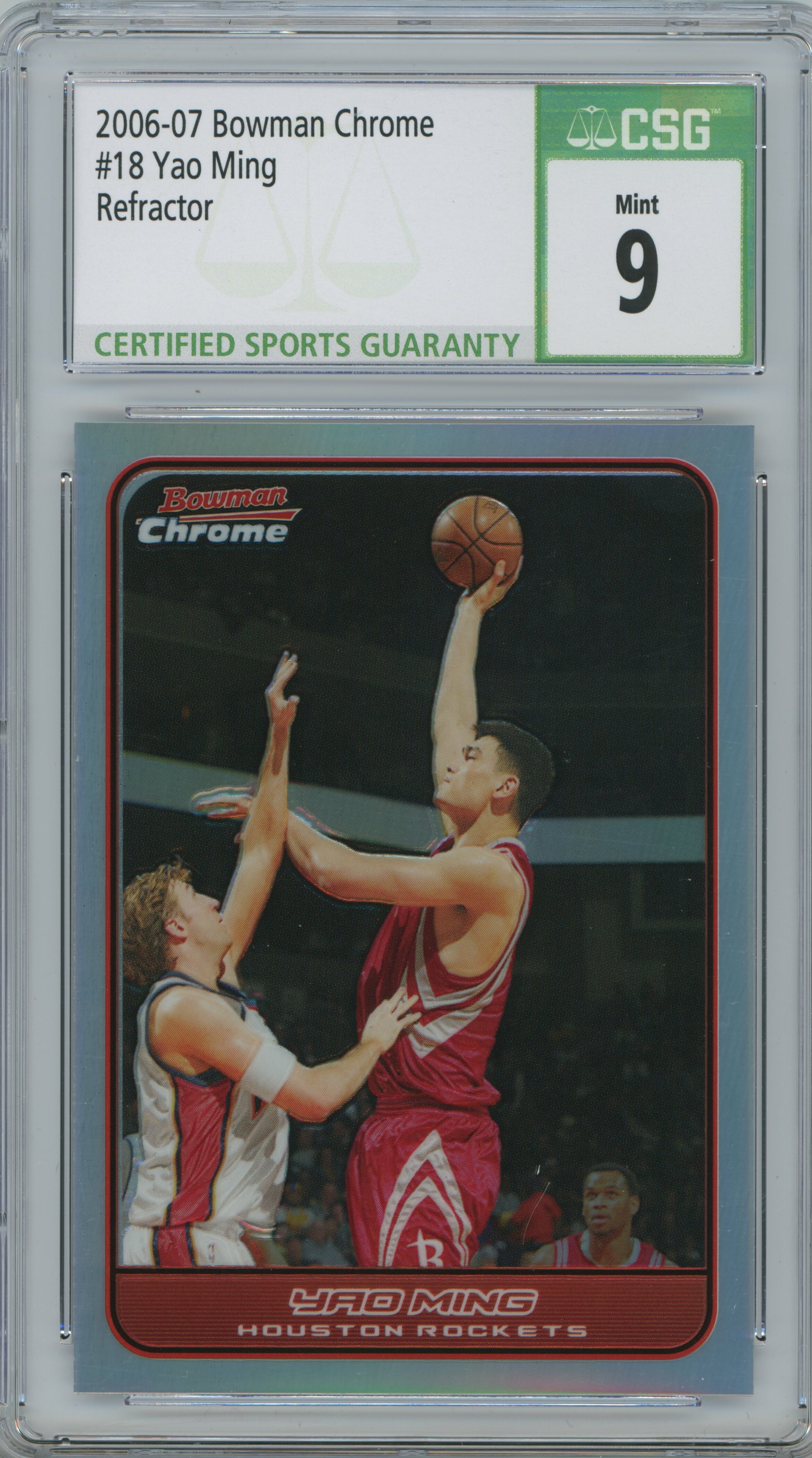 2006-07 Bowman Chrome Refractor Yao Ming CSG 9