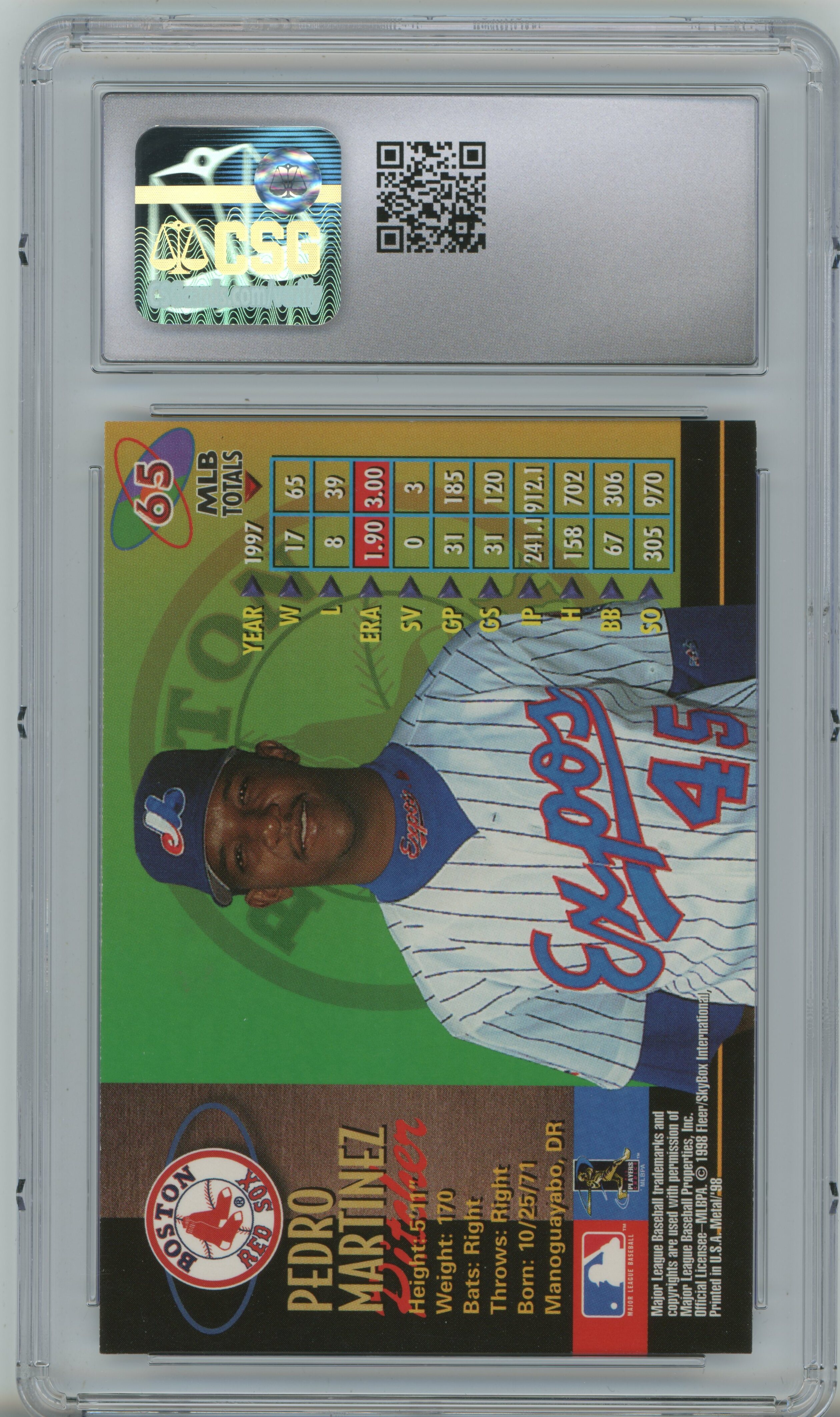 1998 Metal Universe Pedro Martinez CSG 9