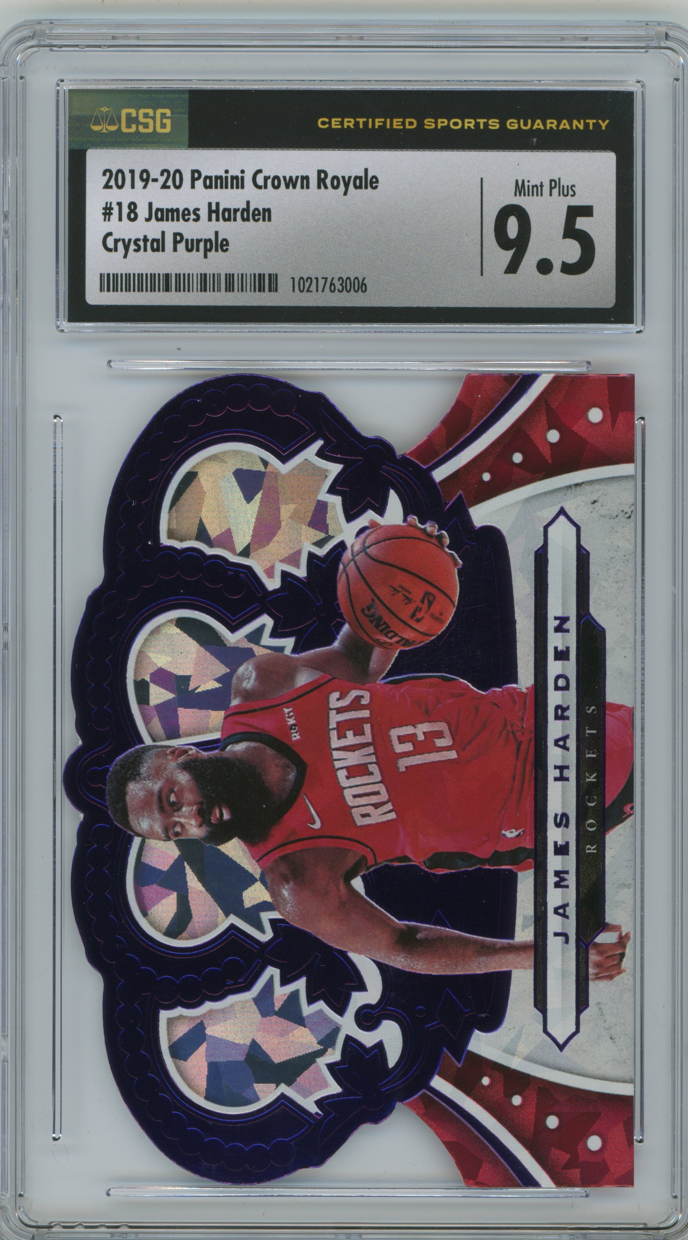 2019-20 Crown Royale Crystal Purple James Harden CSG 9.5