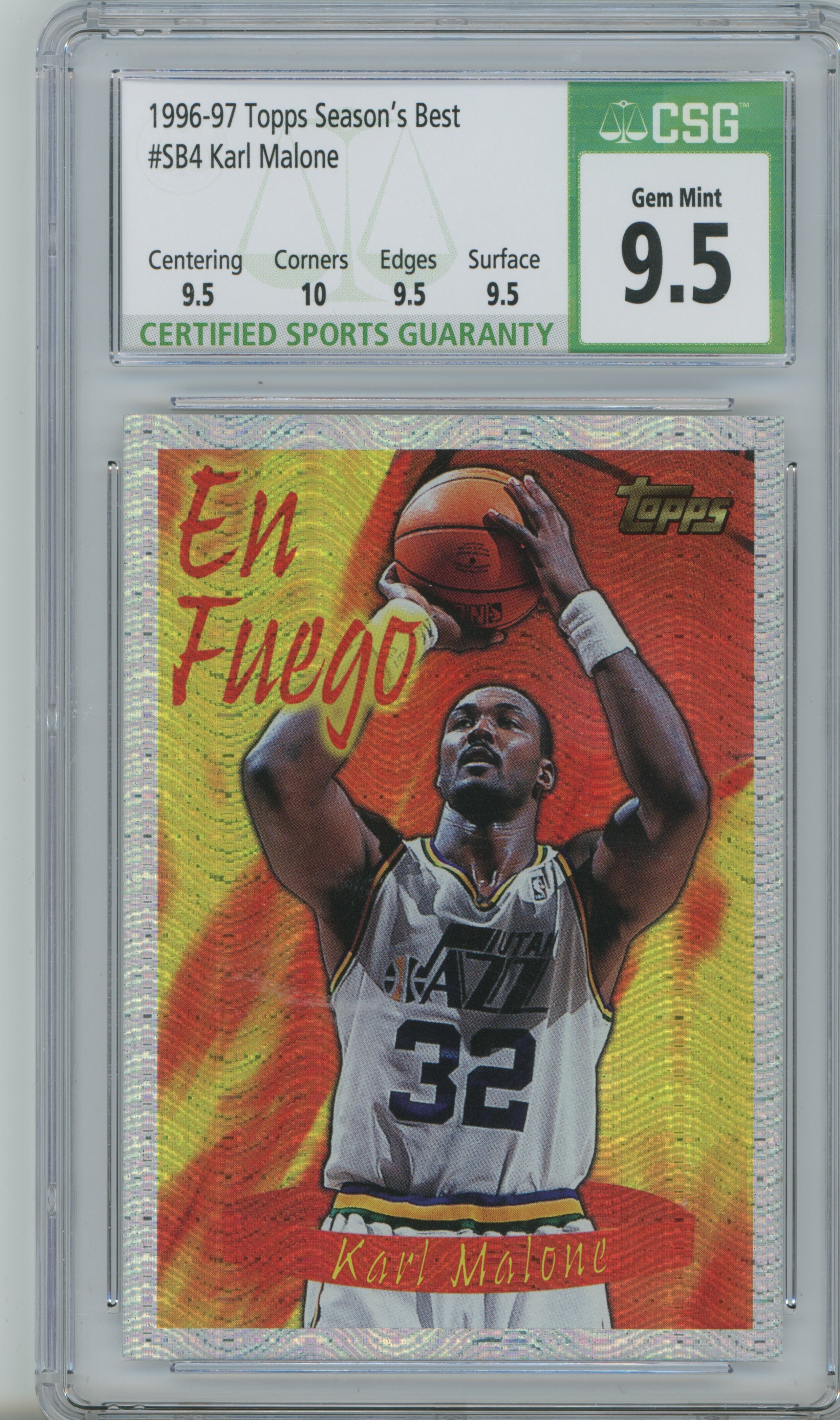 1996-97 Topps Season's Best Karl Malone CSG 9.5