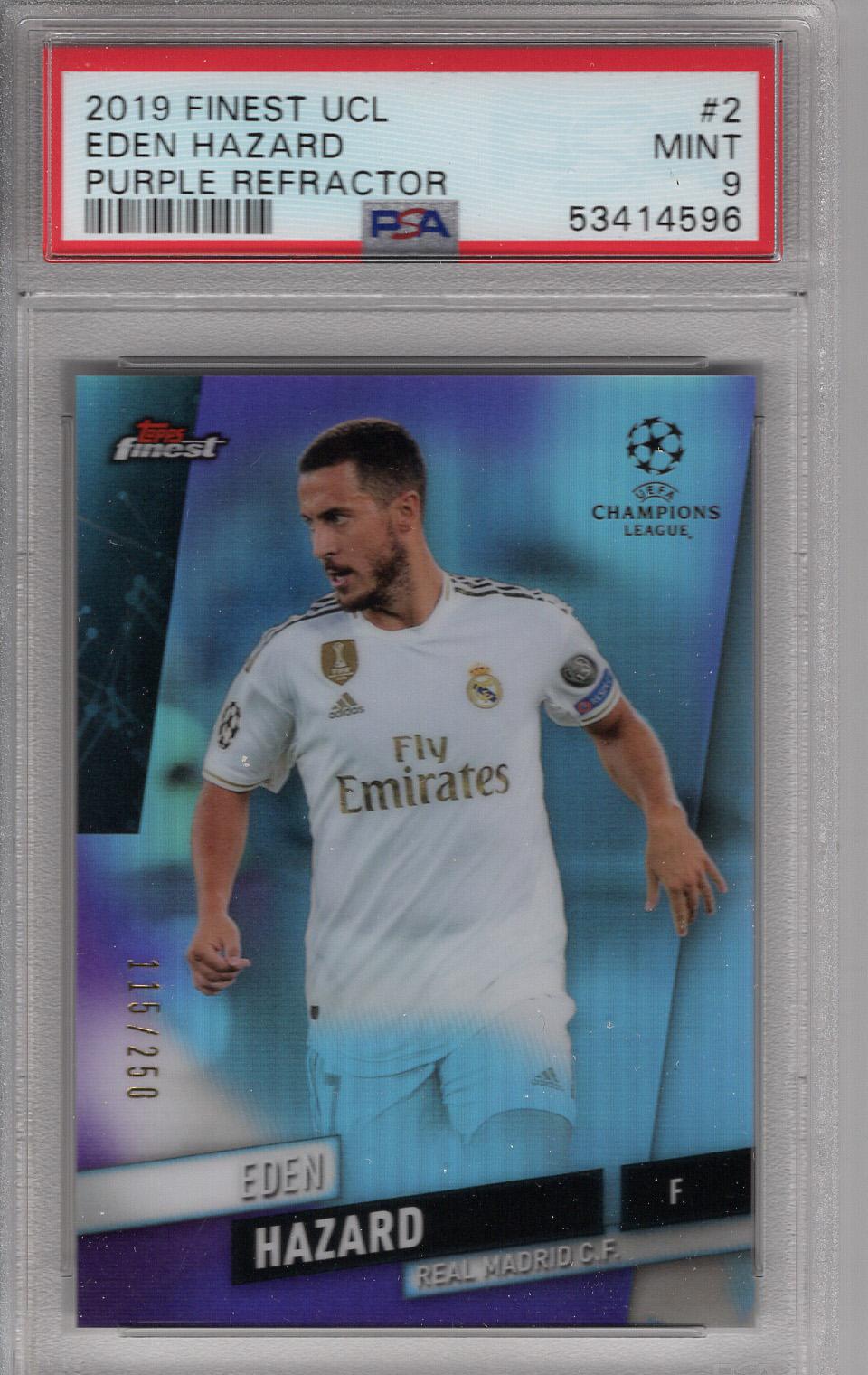 2019 Finest UCL Purple Refractor Eden Hazard PSA 9