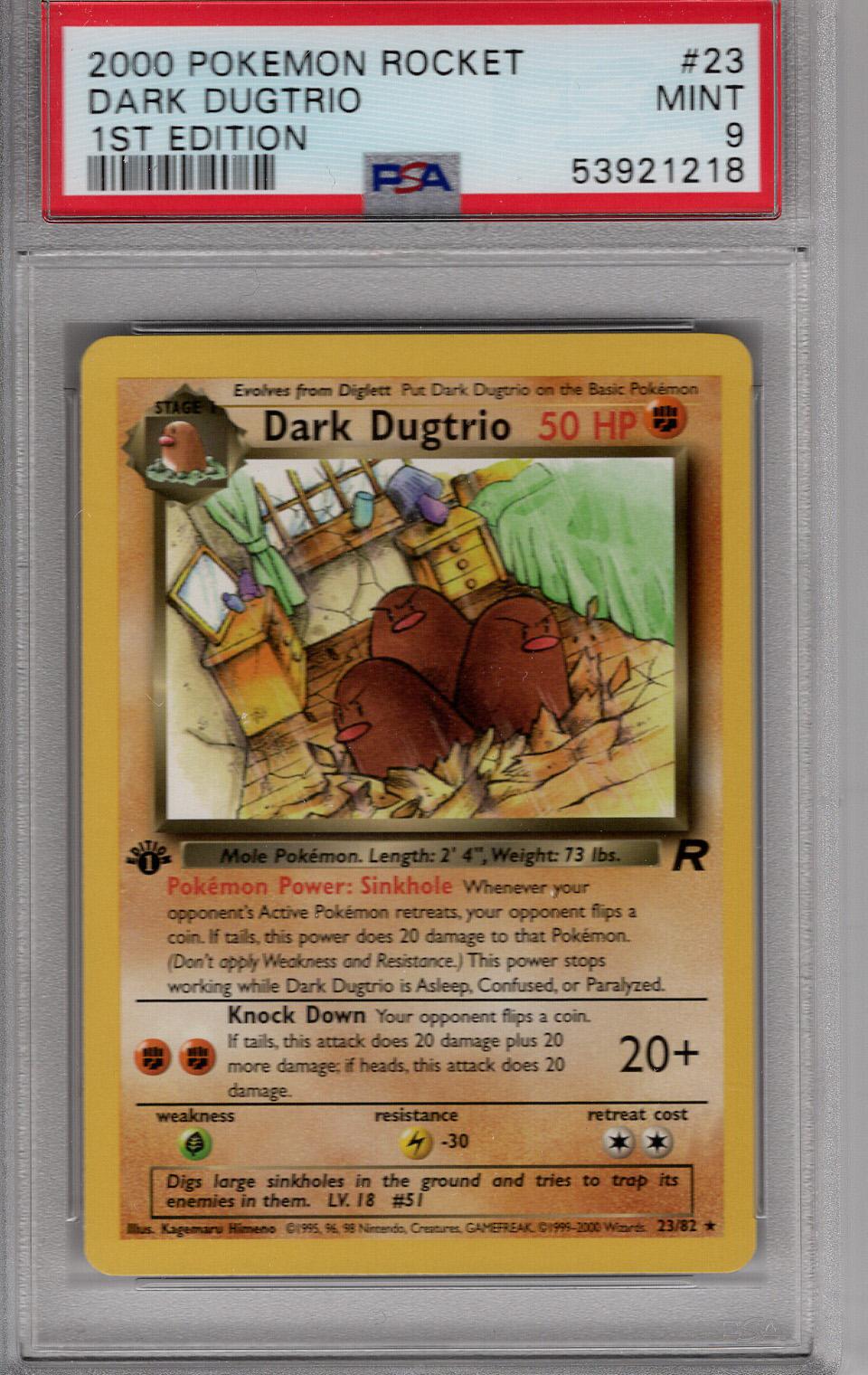 2000 Rocket 1st Edition Dark Dugtrio PSA 9