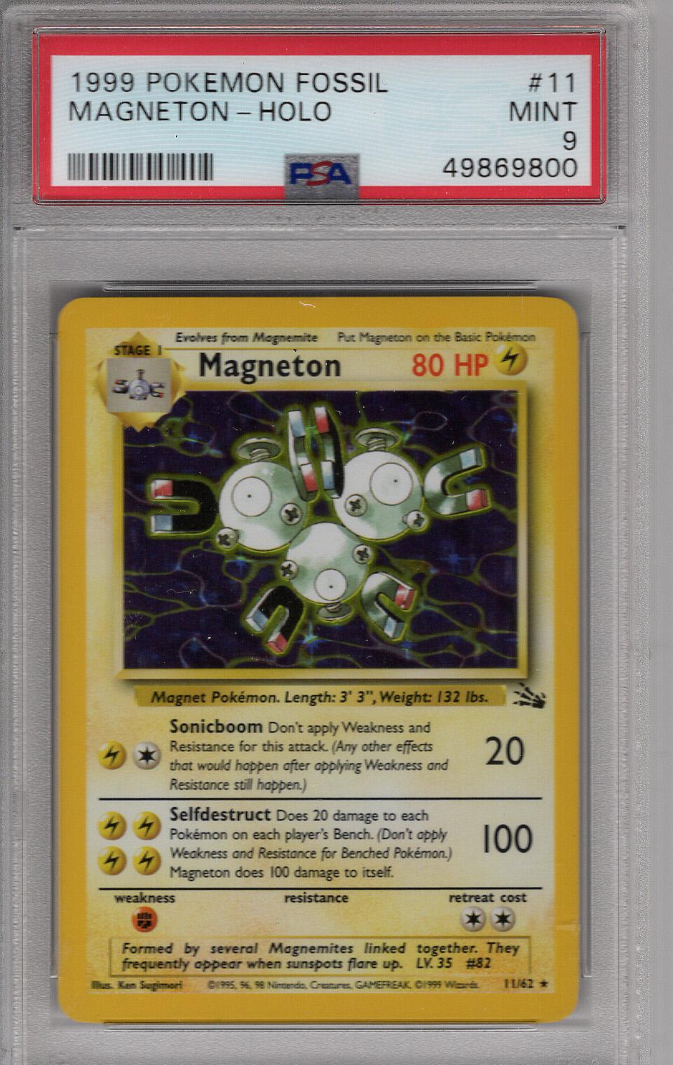 1999 Fossil Holo Magneton PSA 9