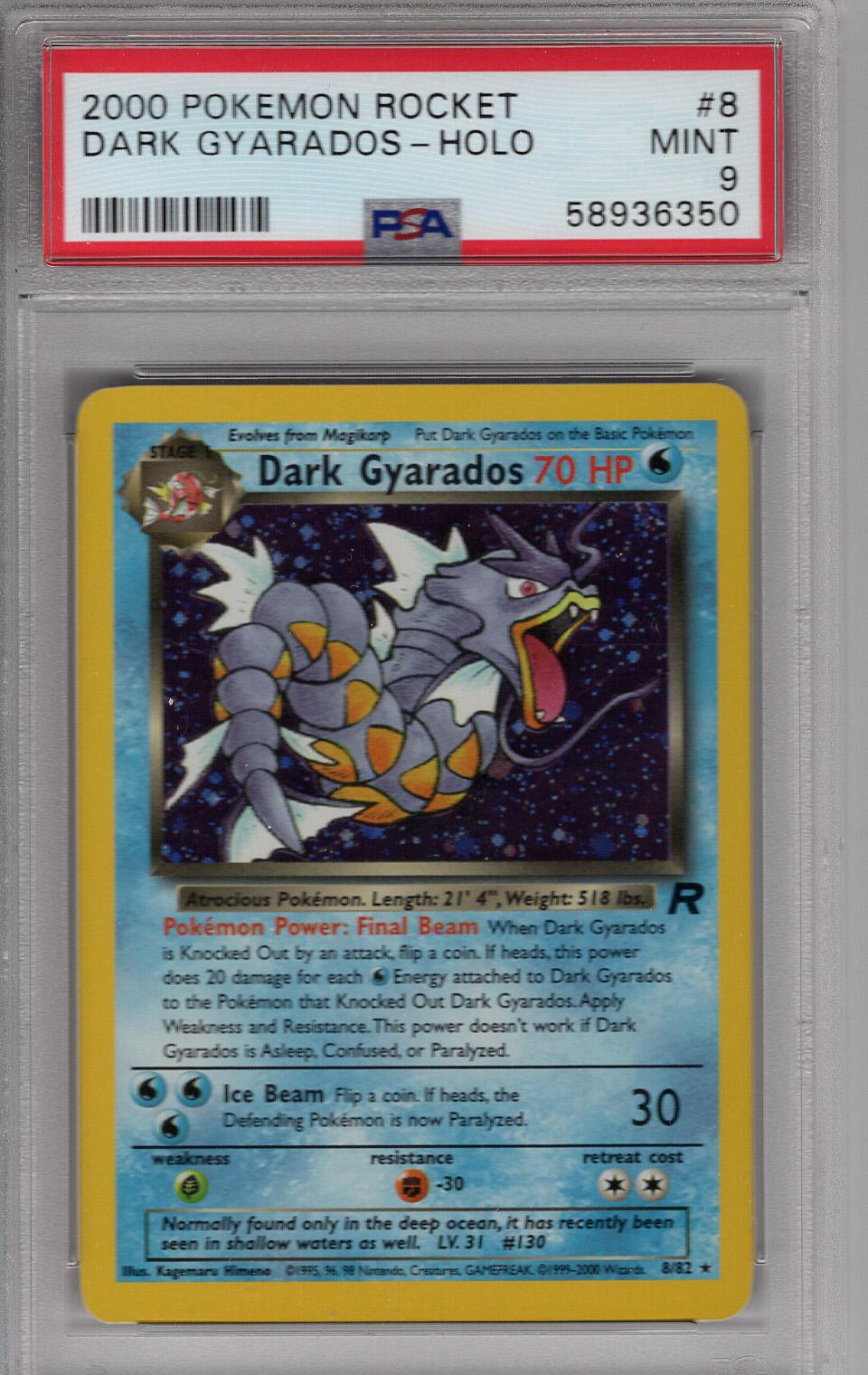 2000 Pokemon Rocket Dark Gyarados Holo PSA 9