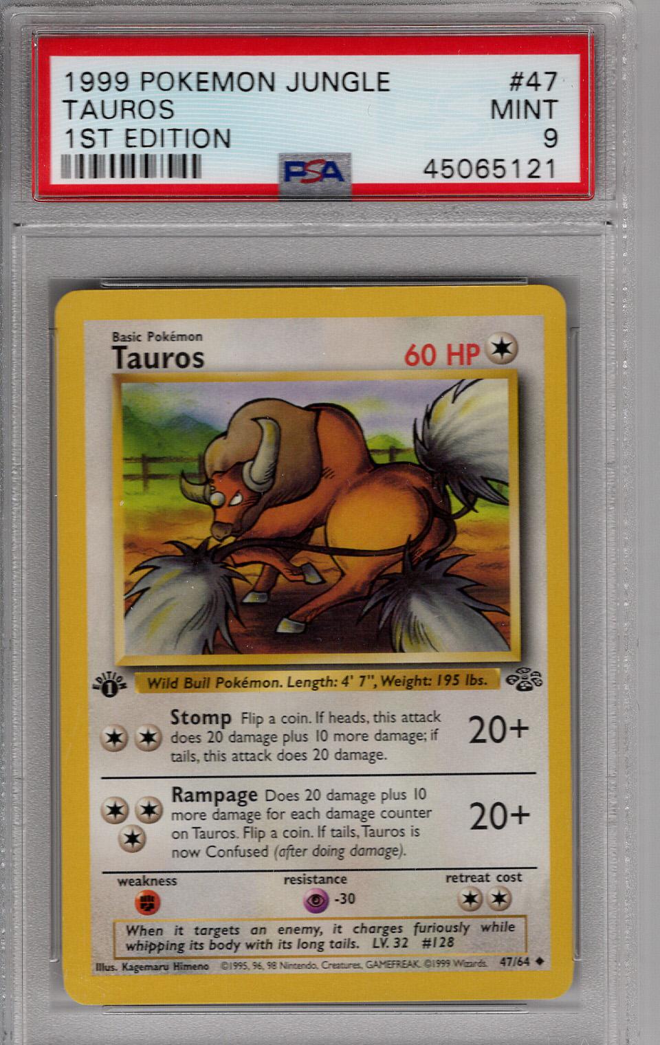 1999 Jungle 1st Edition Tauros PSA 9