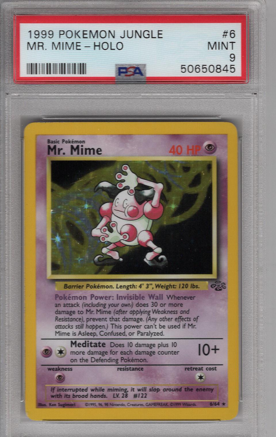 1999 Jungle Holo Mr. Mime PSA 9