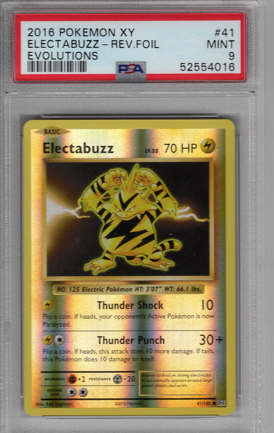 2016 XY Evolutions Reverse Foil Electabuzz PSA 9