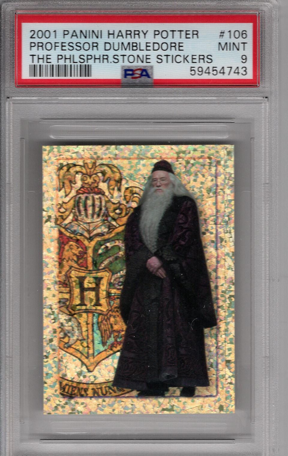 2001 Panini Harry Potter The Philosopher's Stone Stickers Professor Dumbledore PSA 9